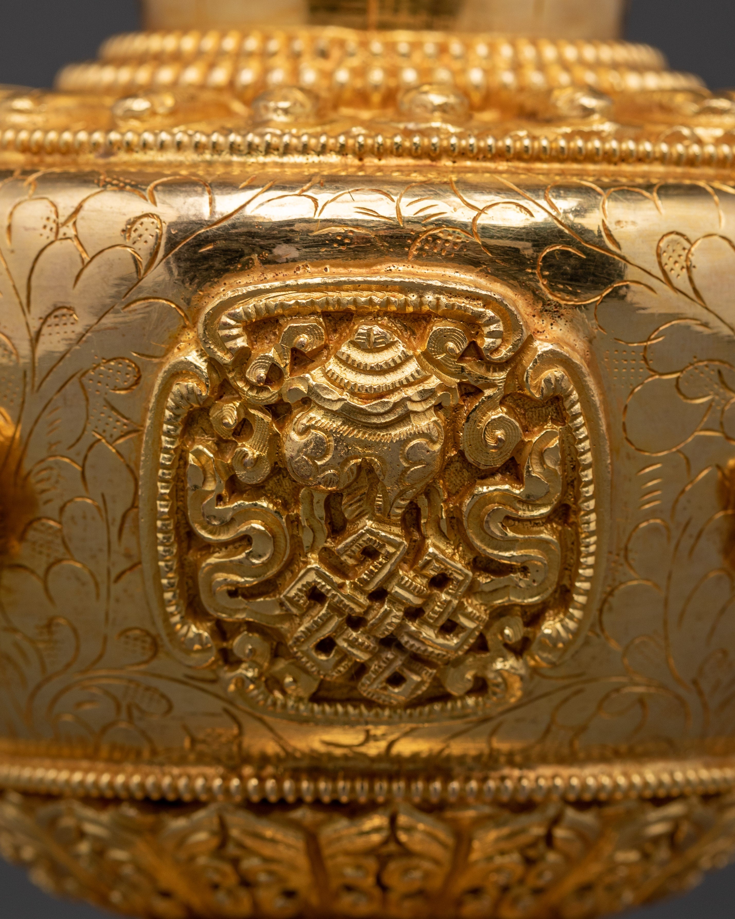 Flower Vase for Ritual Offering | Gold Plated Copper Vase