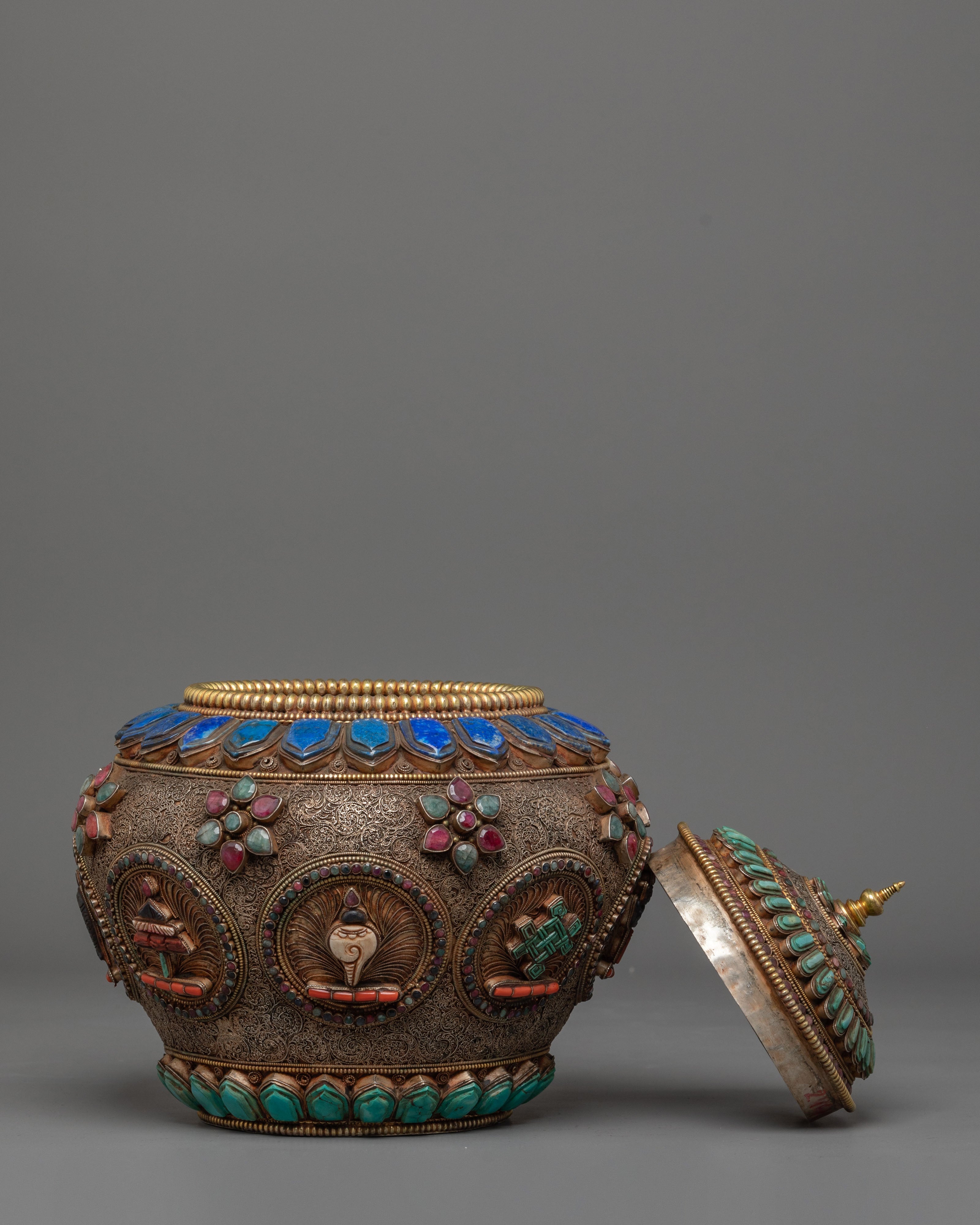 Tibetan Buddhist Dhupur Rice Pot | Himalayan Ritual Offering Vessel