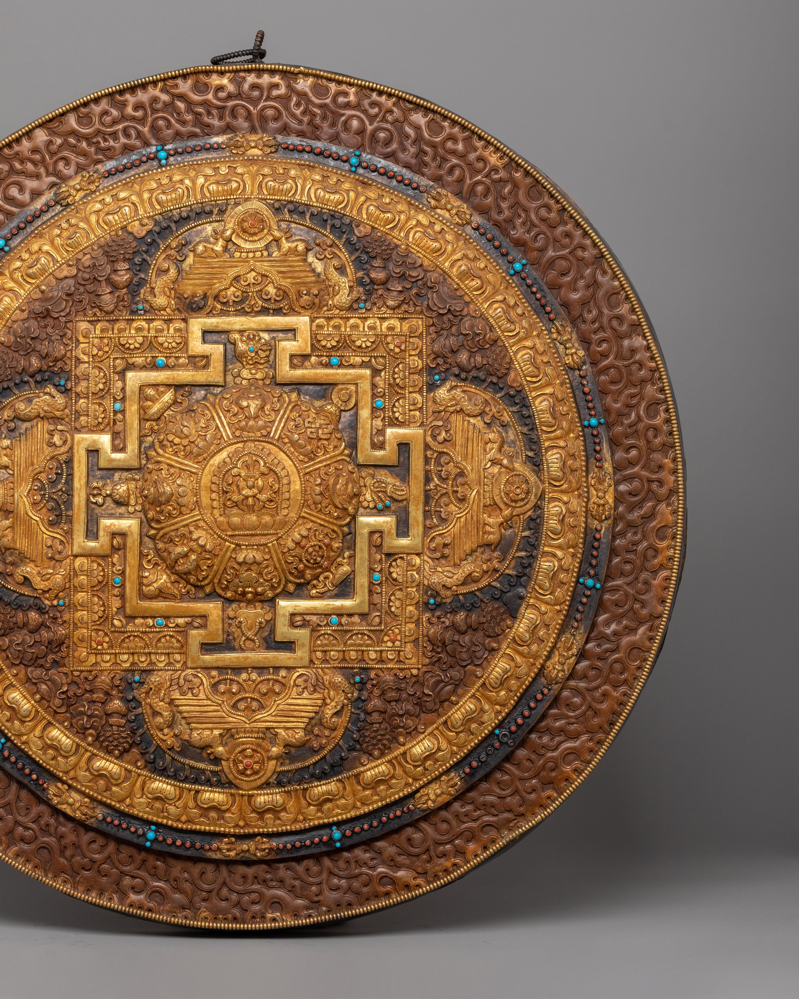 Mandala Crafted with Oxidized Copper | Enlightenment Symbol