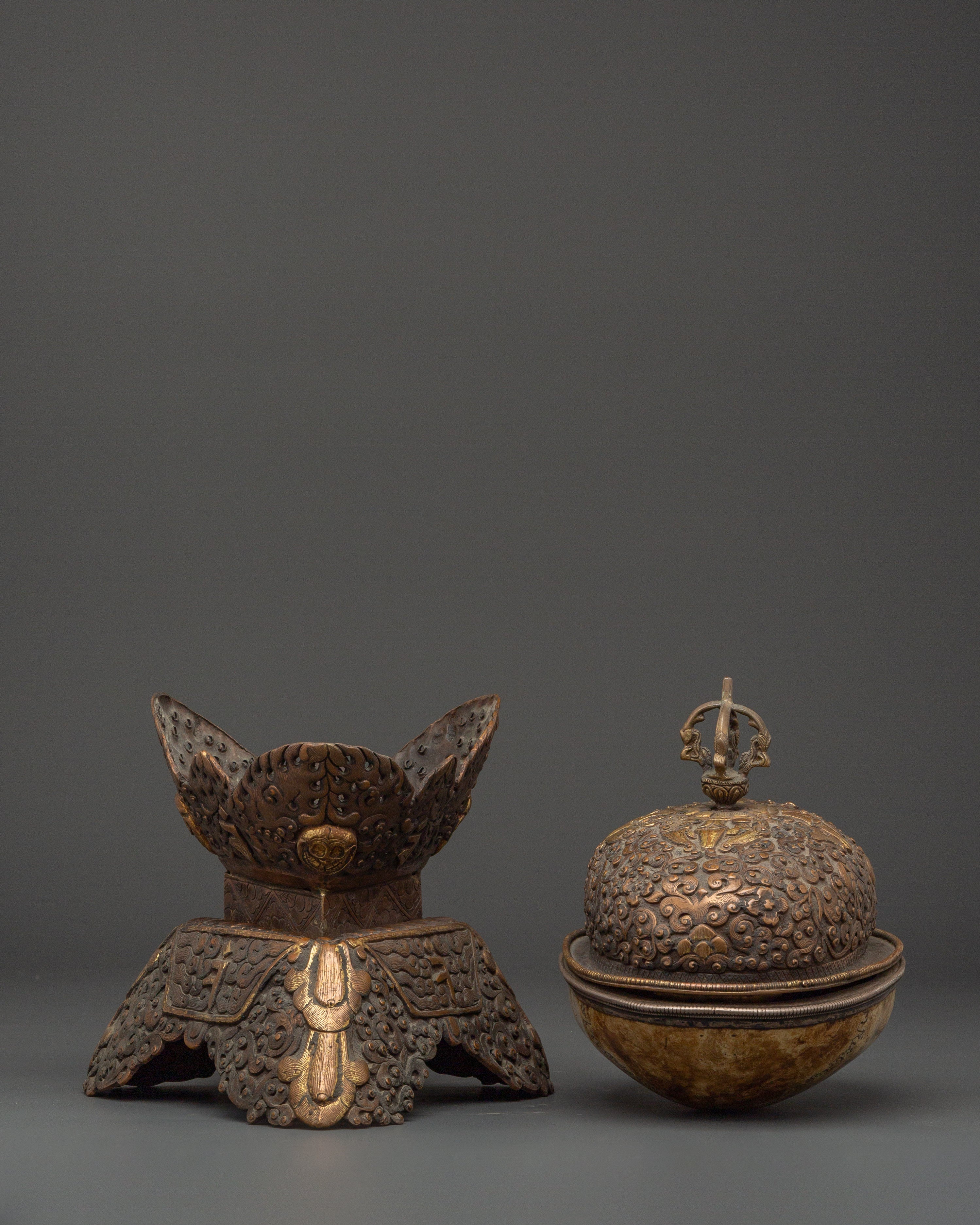 Ethically Sourced Buffalo Bone Kapala Skull Cup | Tibetan Ritual Vessel for Meditation