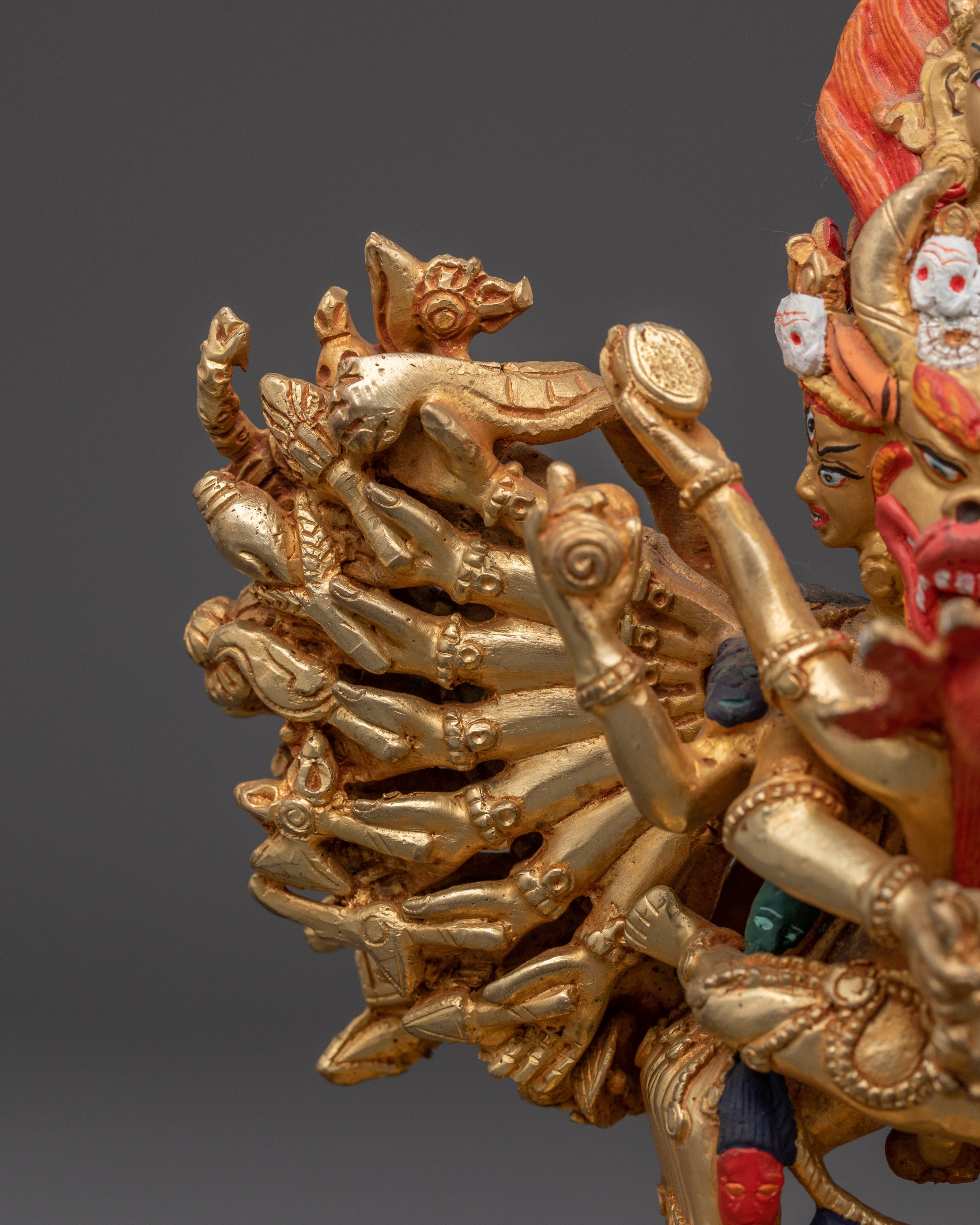 Sacred Conqueror of Death Yamantaka Statue | Tibetan Buddhist Deity Sculpture