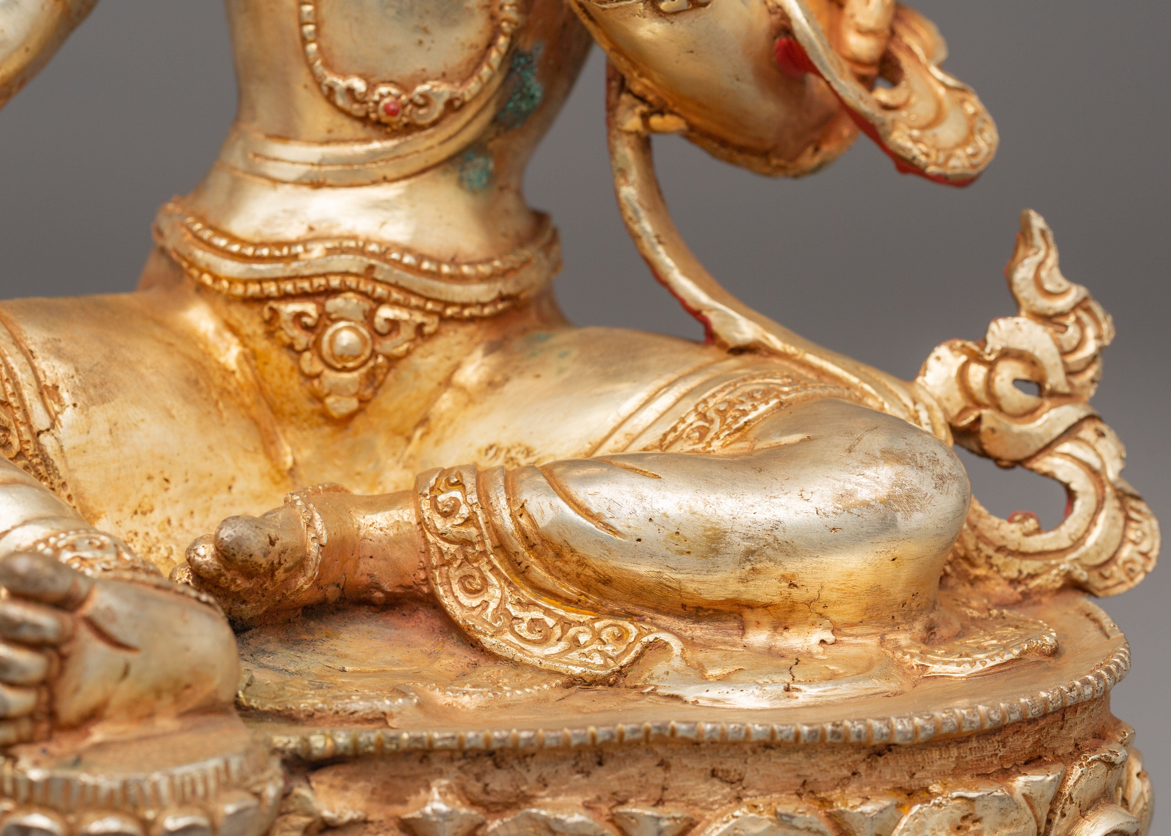 Compassionate Bodhisattva Shyama Tara Statue | Green Tara Tibetan Figurine