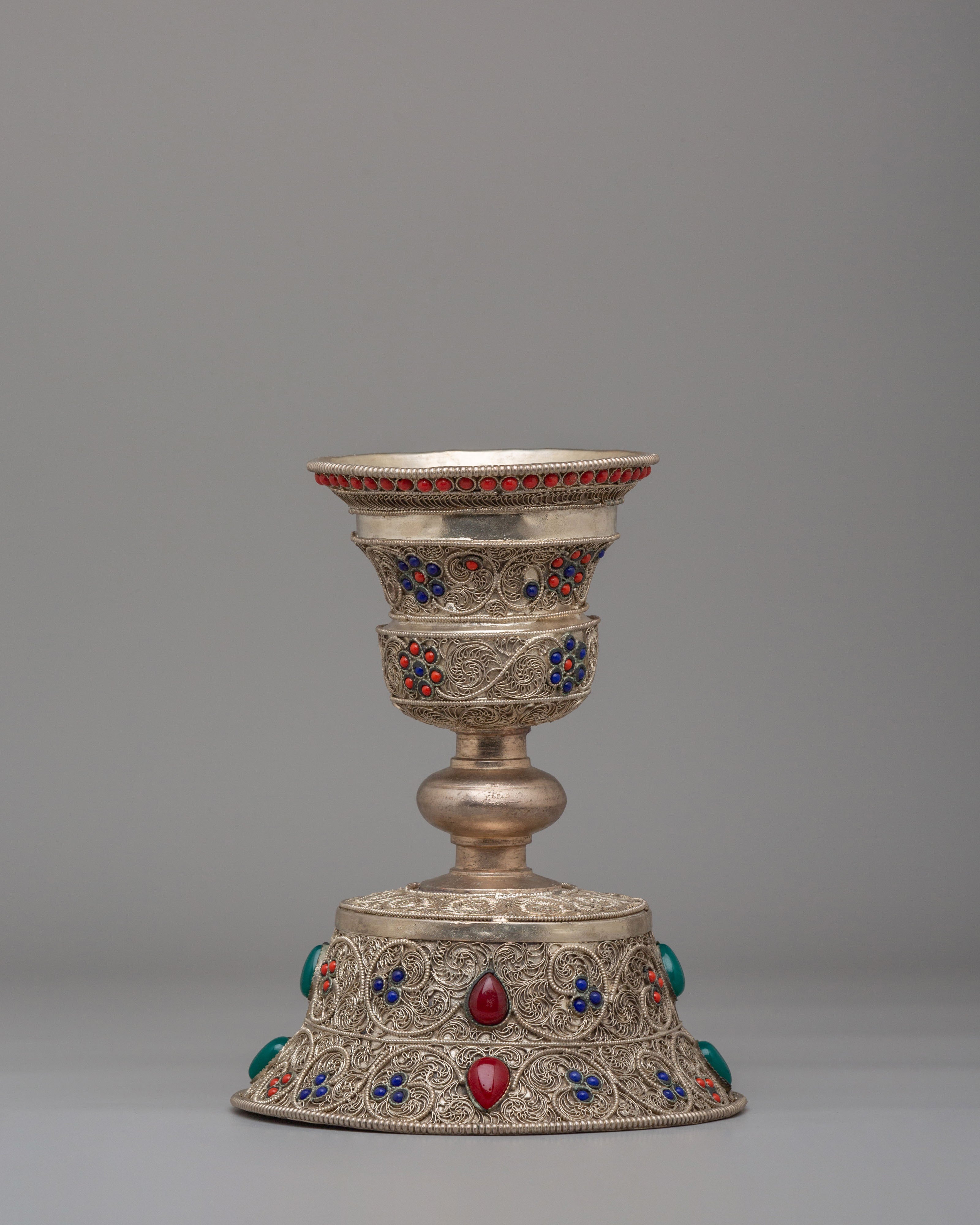 Spiritual Buddhist Flame Butter Lamp | Sacred Altar Decor