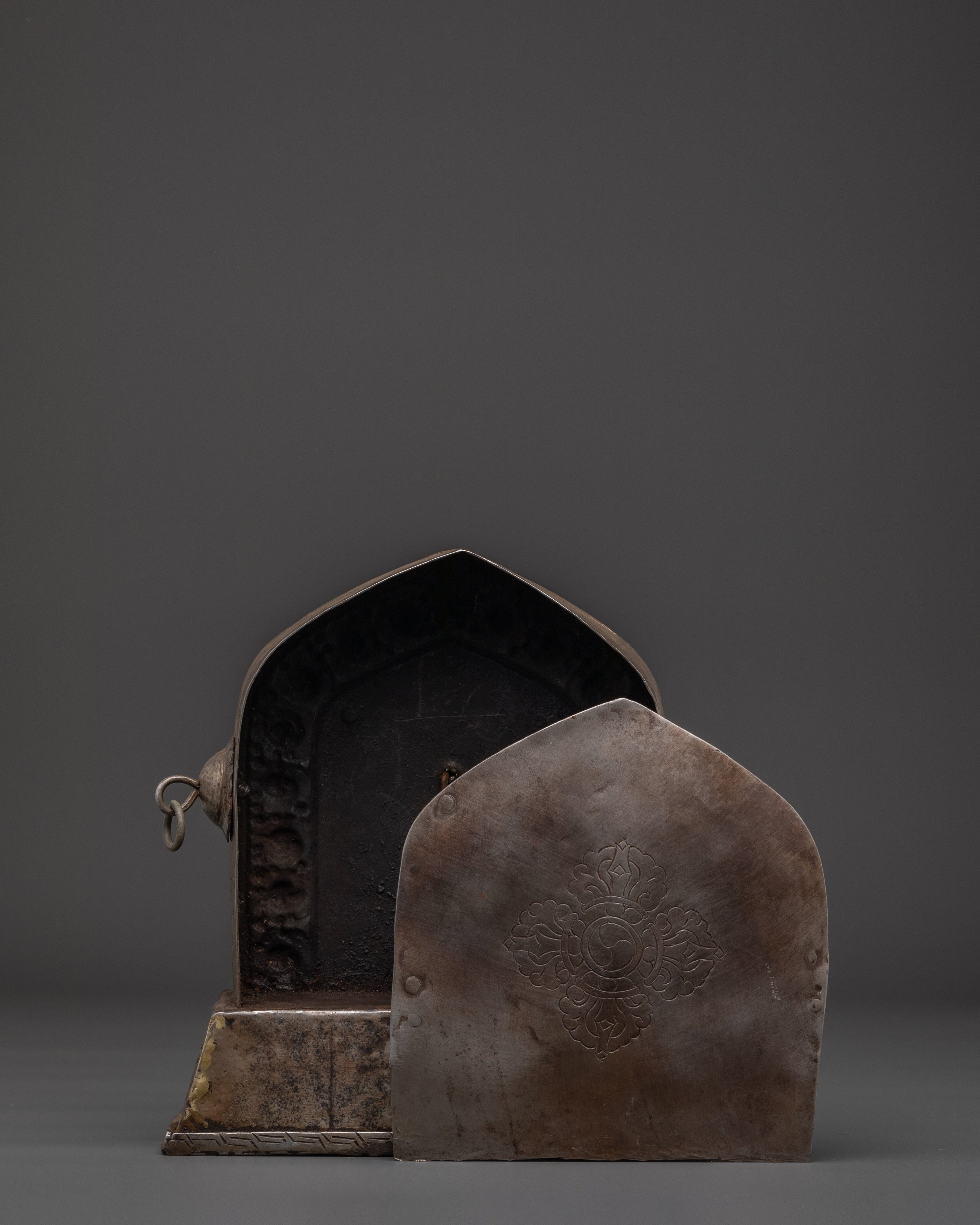 Handcrafted Religious Ghau Box | Tibetan Copper Altar Box for Meditation
