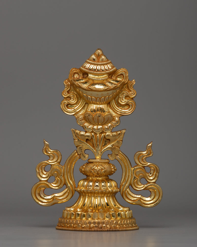 Gold-Plated Auspicious Symbol | Buddhist Rituals and Home Decor