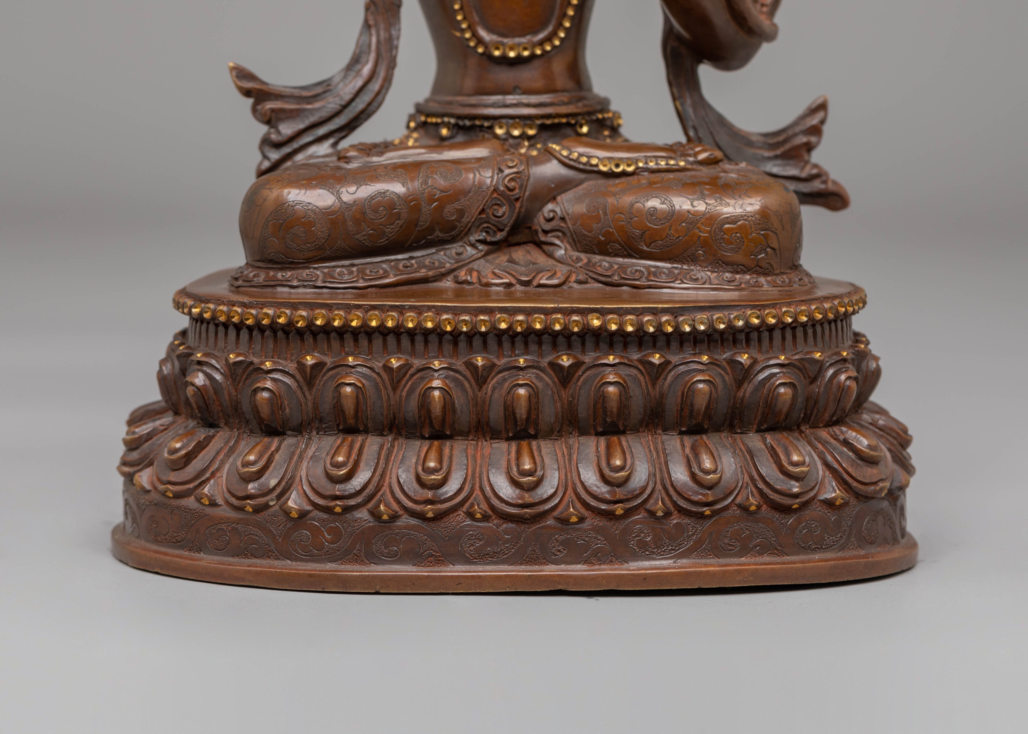 Handcrafted Tibetan Manjushri Bodhisattva Sculpture for Decor