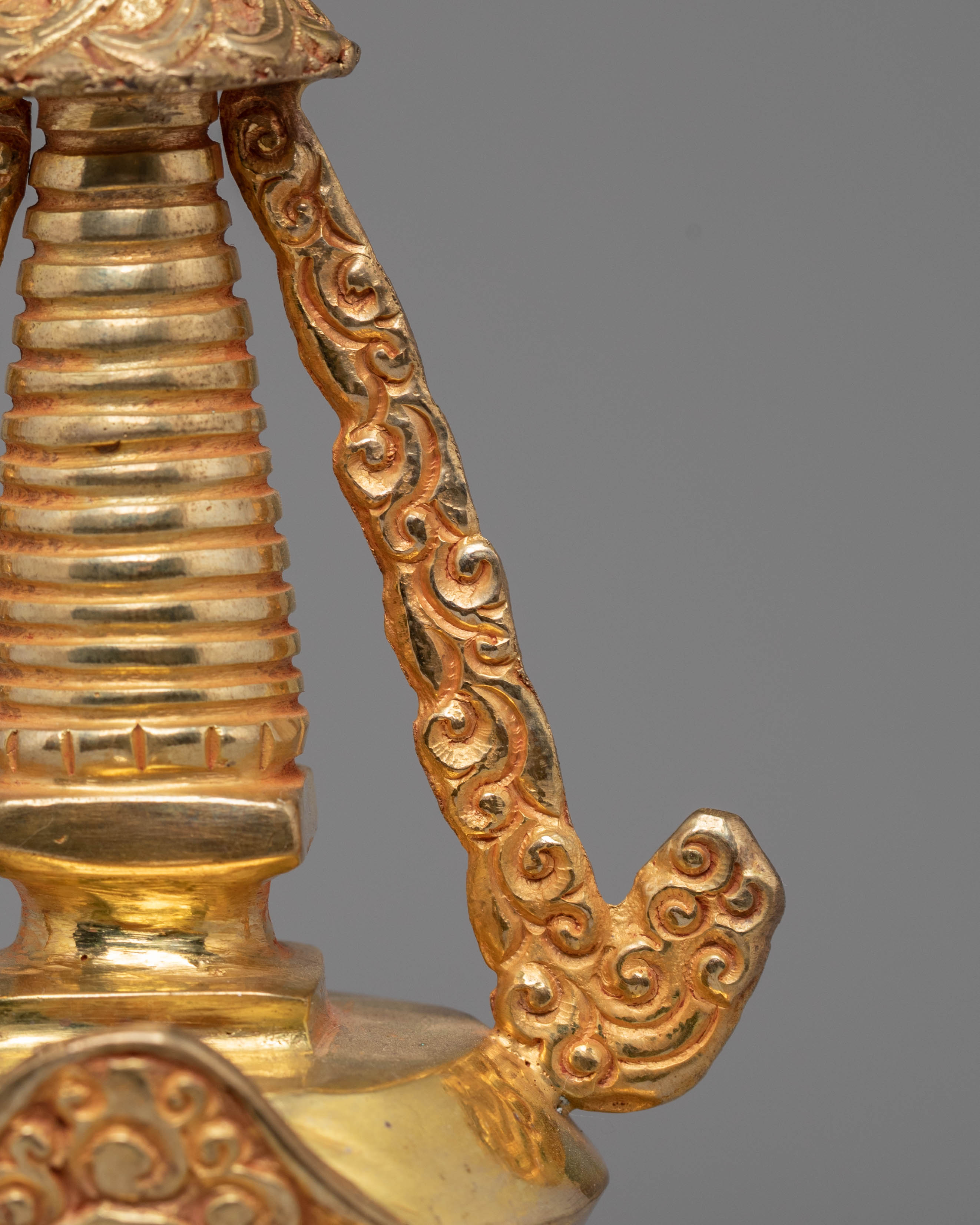Handcrafted Gold-Plated Stupa Statue | Tibetan Ritual Stupa