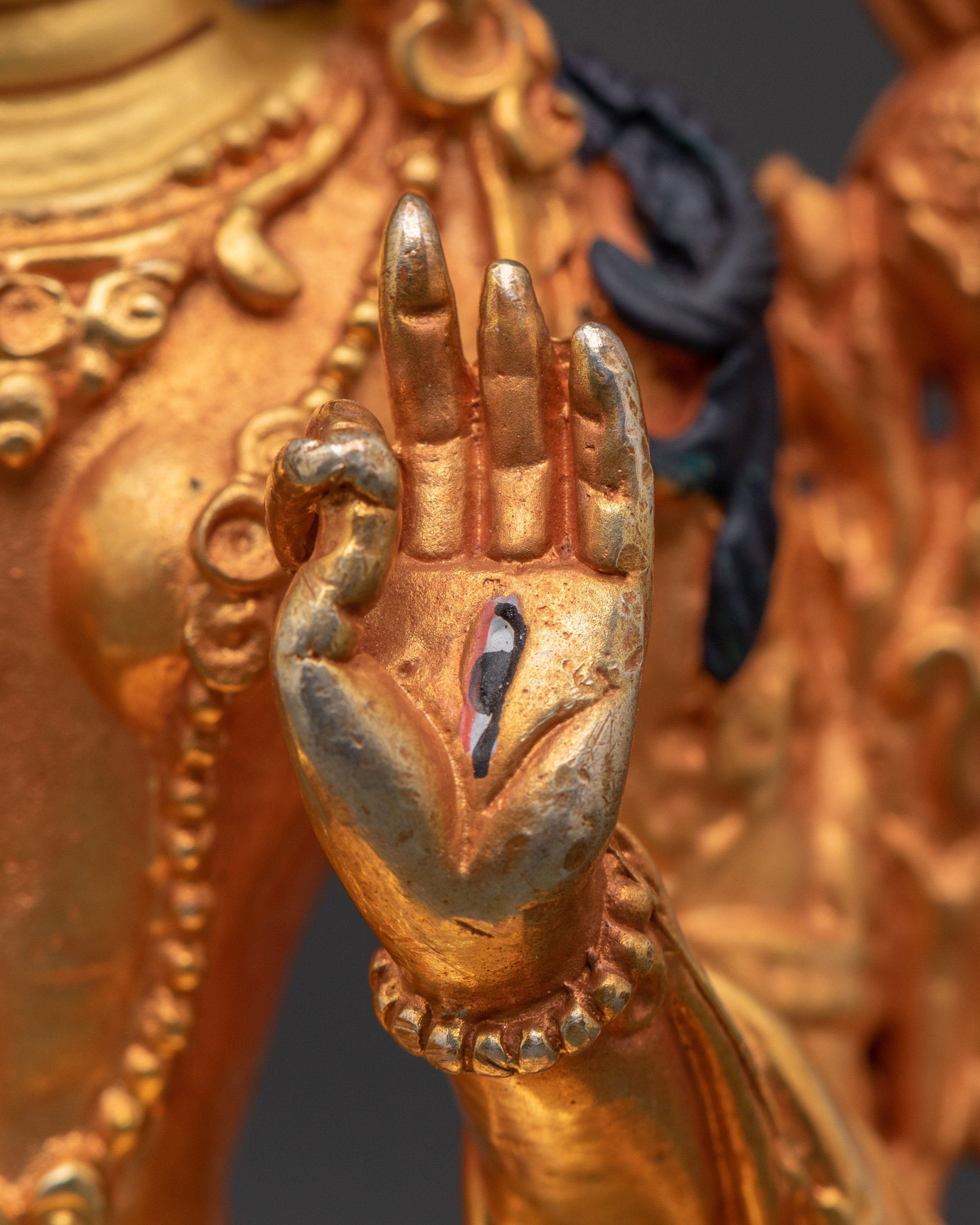 Seven Eyed White Tara Statue | Tibetan Buddhist Healing & Protection Art