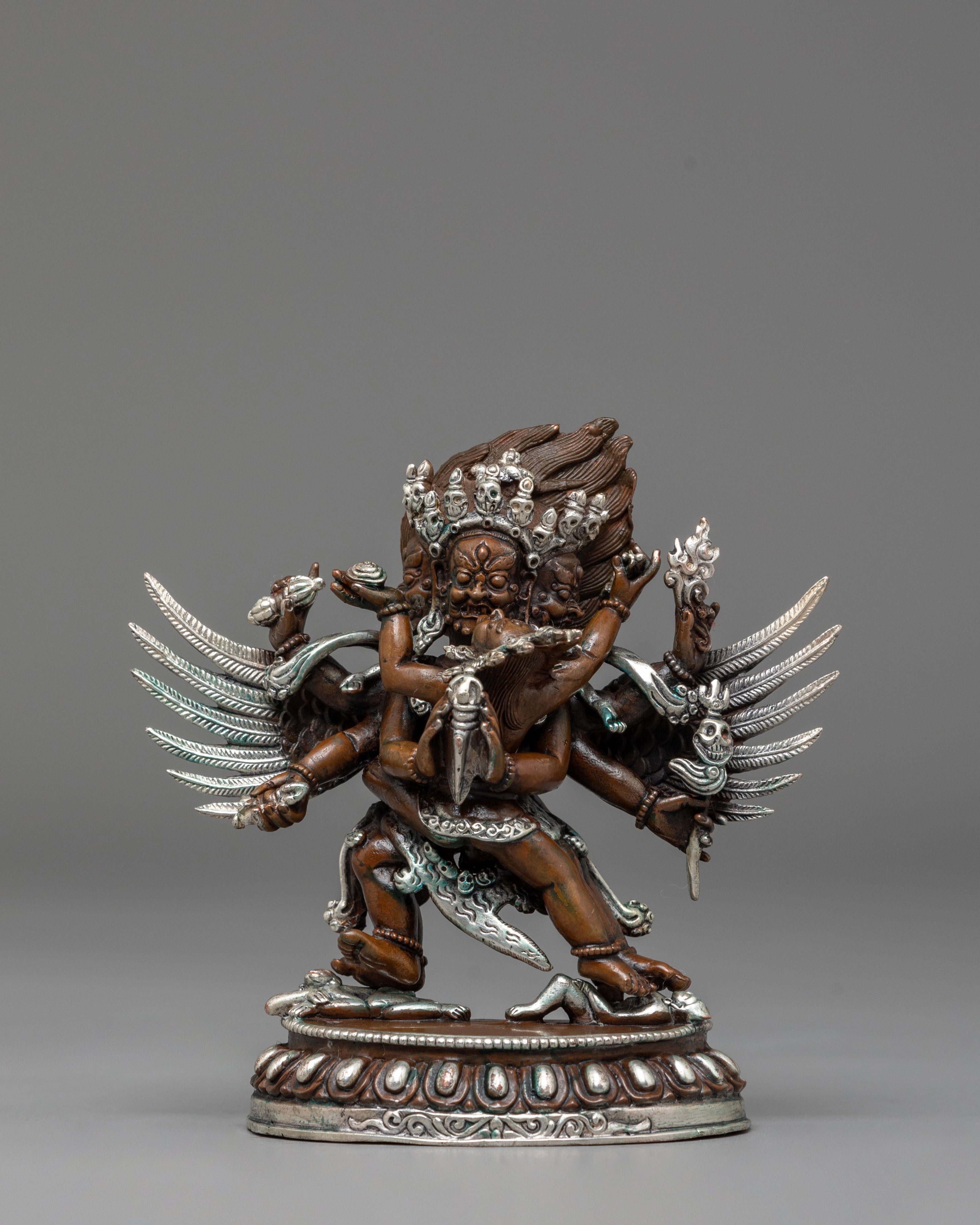 Handmade Vajrakilaya Buddhist Statue | Tibetan Wrathful Deity Sculpture