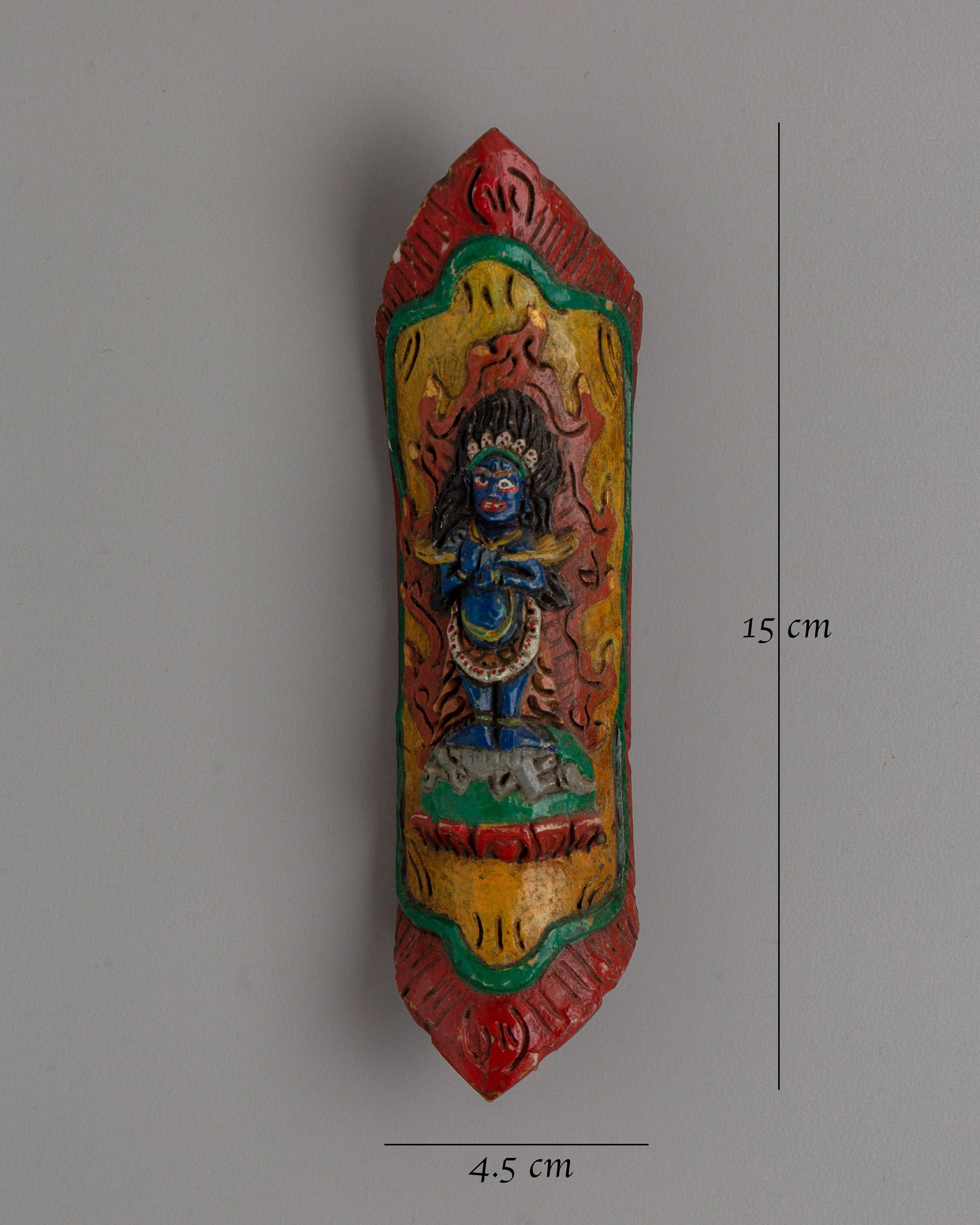 Hand-Carved Sakya Mahakala Decor | Buffalo Bone Tibetan Protector Deity