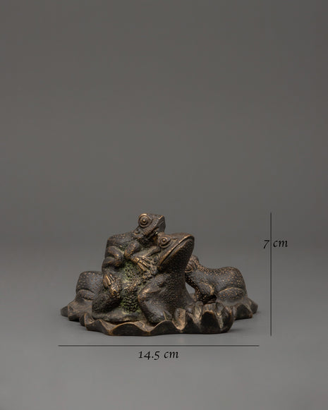 Brass Frog Figurine | Frog Statue for Home & Garden Decor