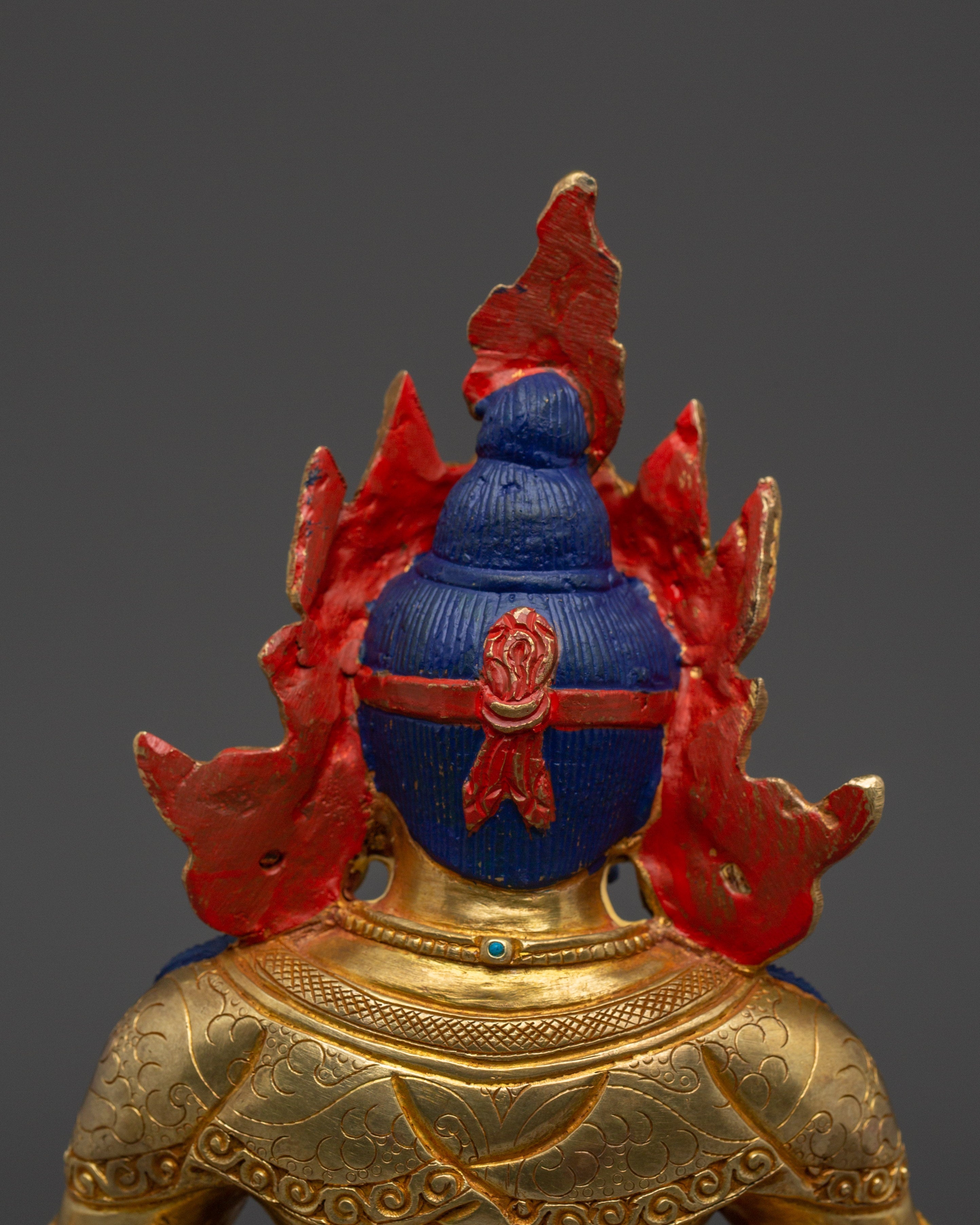 Golden Nepalese Artwork of Dzambhala | Wealth Deity of Tibetan Buddhism