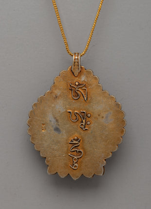 Gold-Plated Filigree Locket | Copper Pendant with White Conch