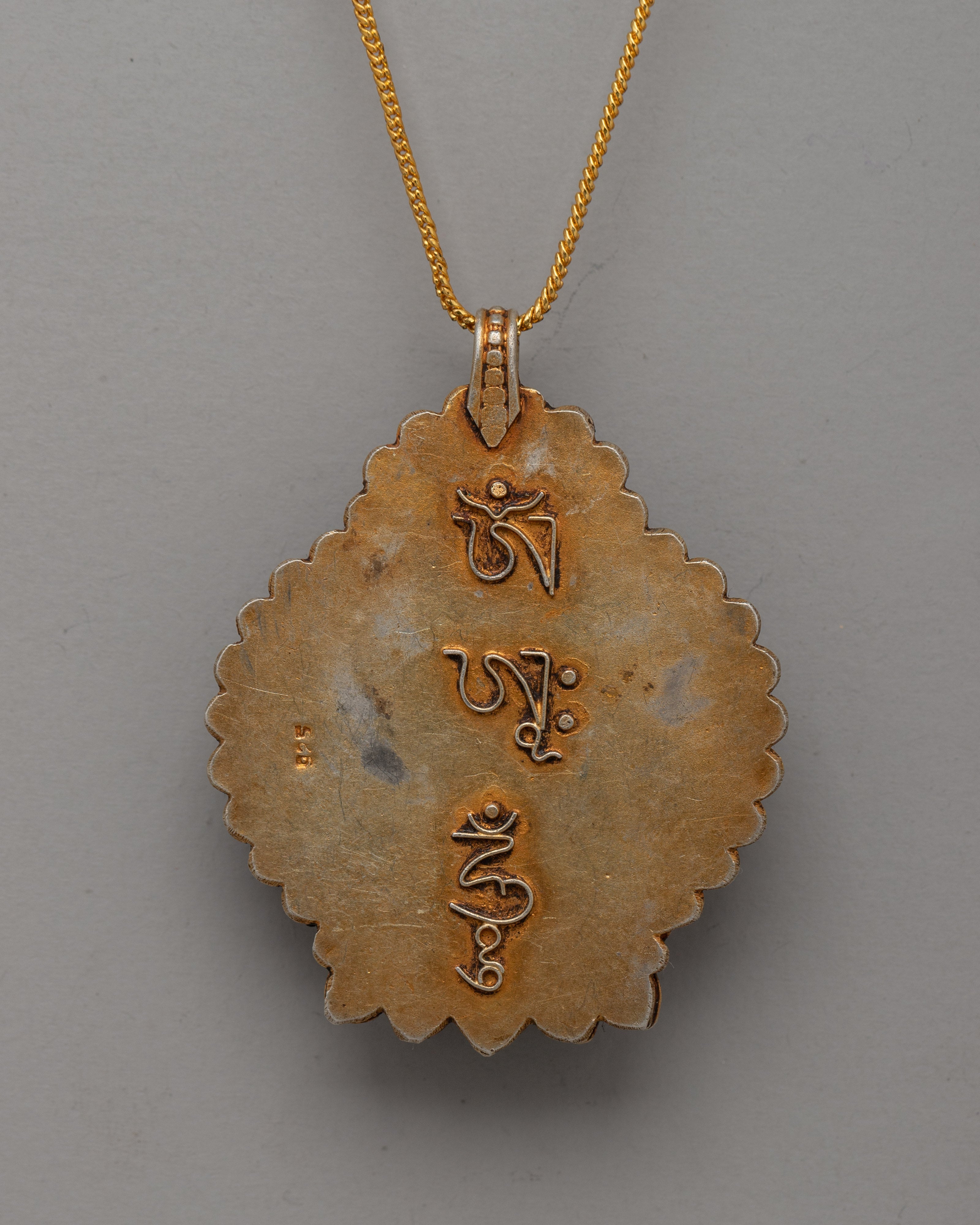 Gold-Plated Filigree Locket | Copper Pendant with White Conch