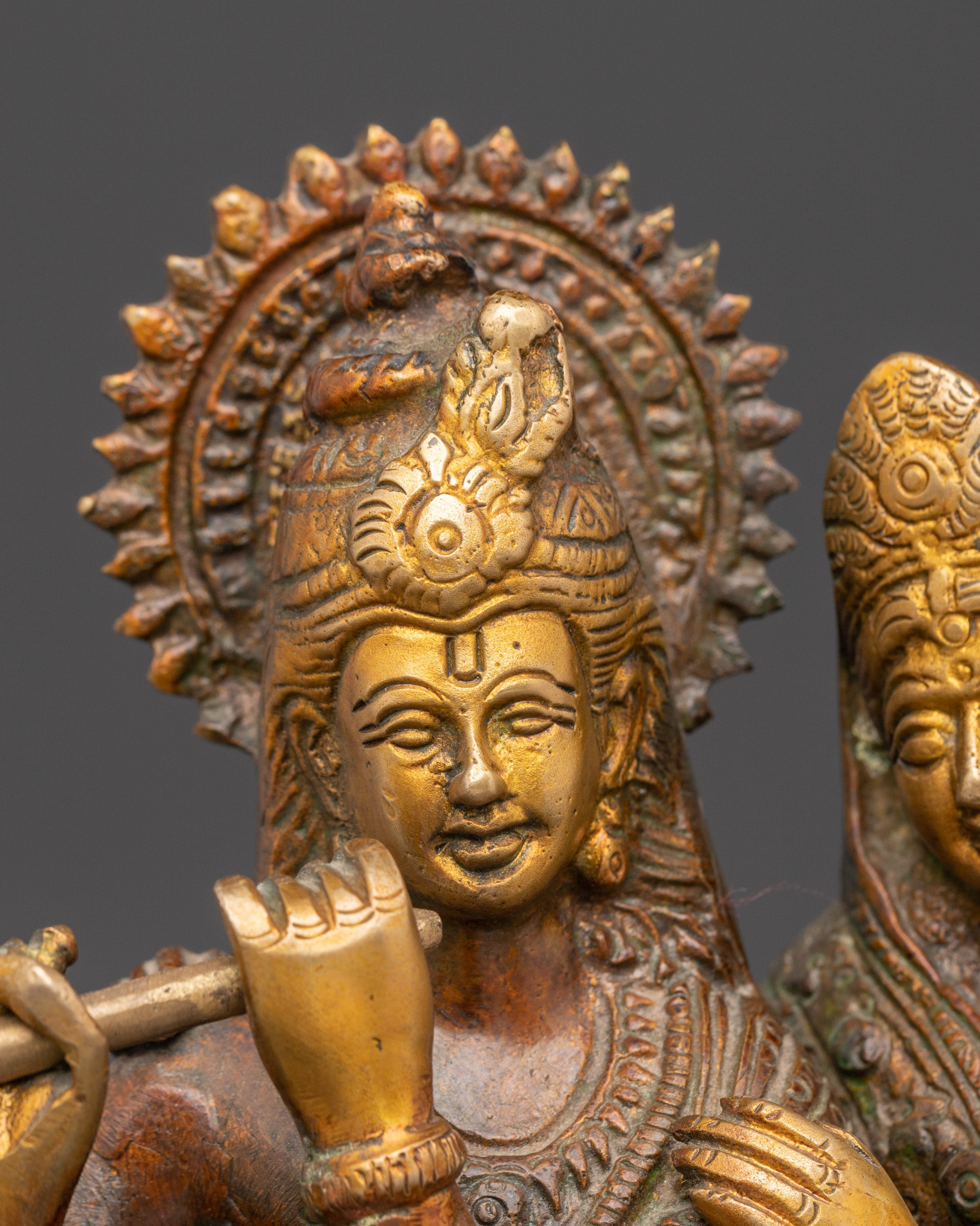 Statue of Radha and Krishna | Brass Radha Krishna Hindu Art