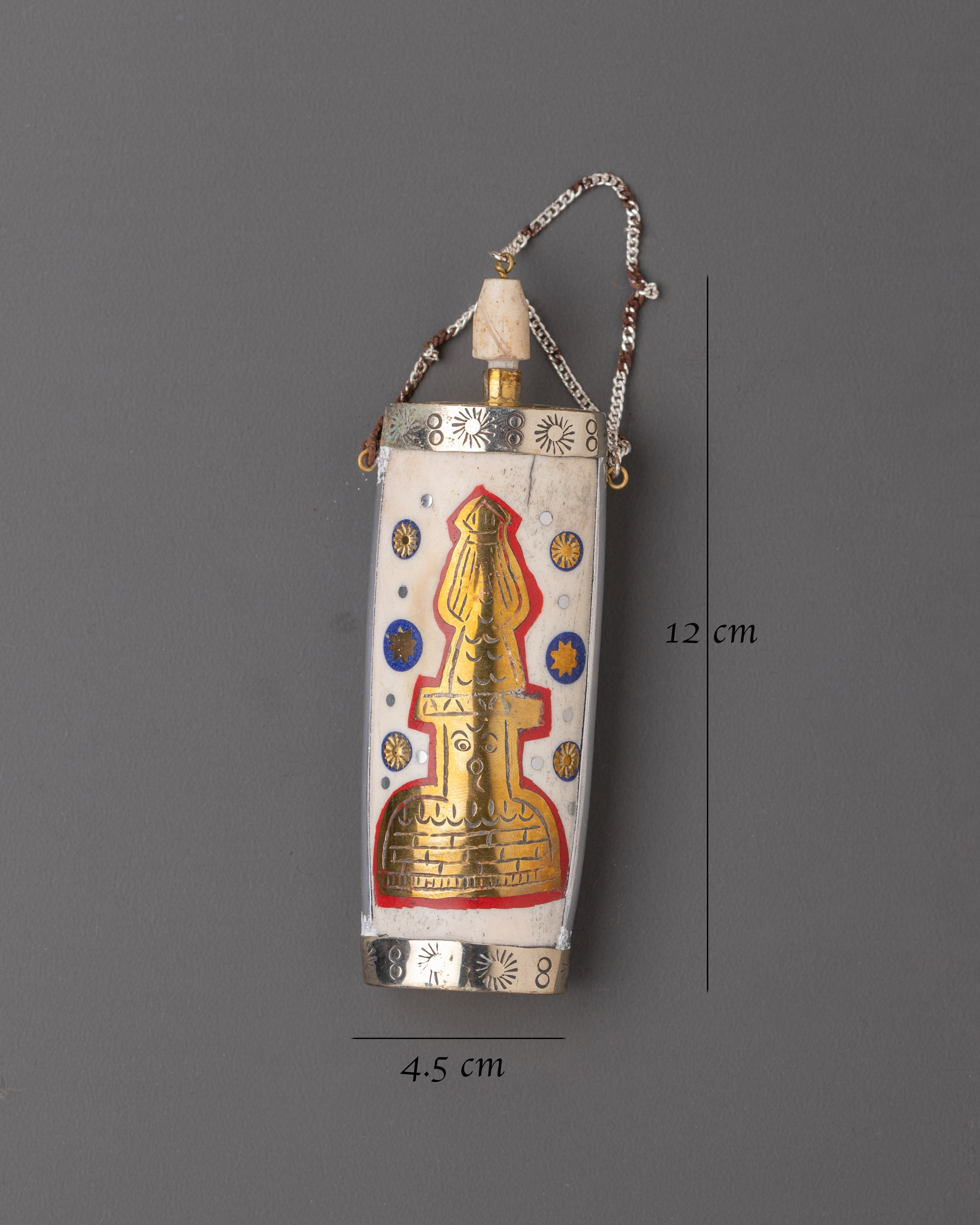 Handcrafted Snuff Bottle | Tibetan Ritual Art with Intricate Hand-Painted Motifs