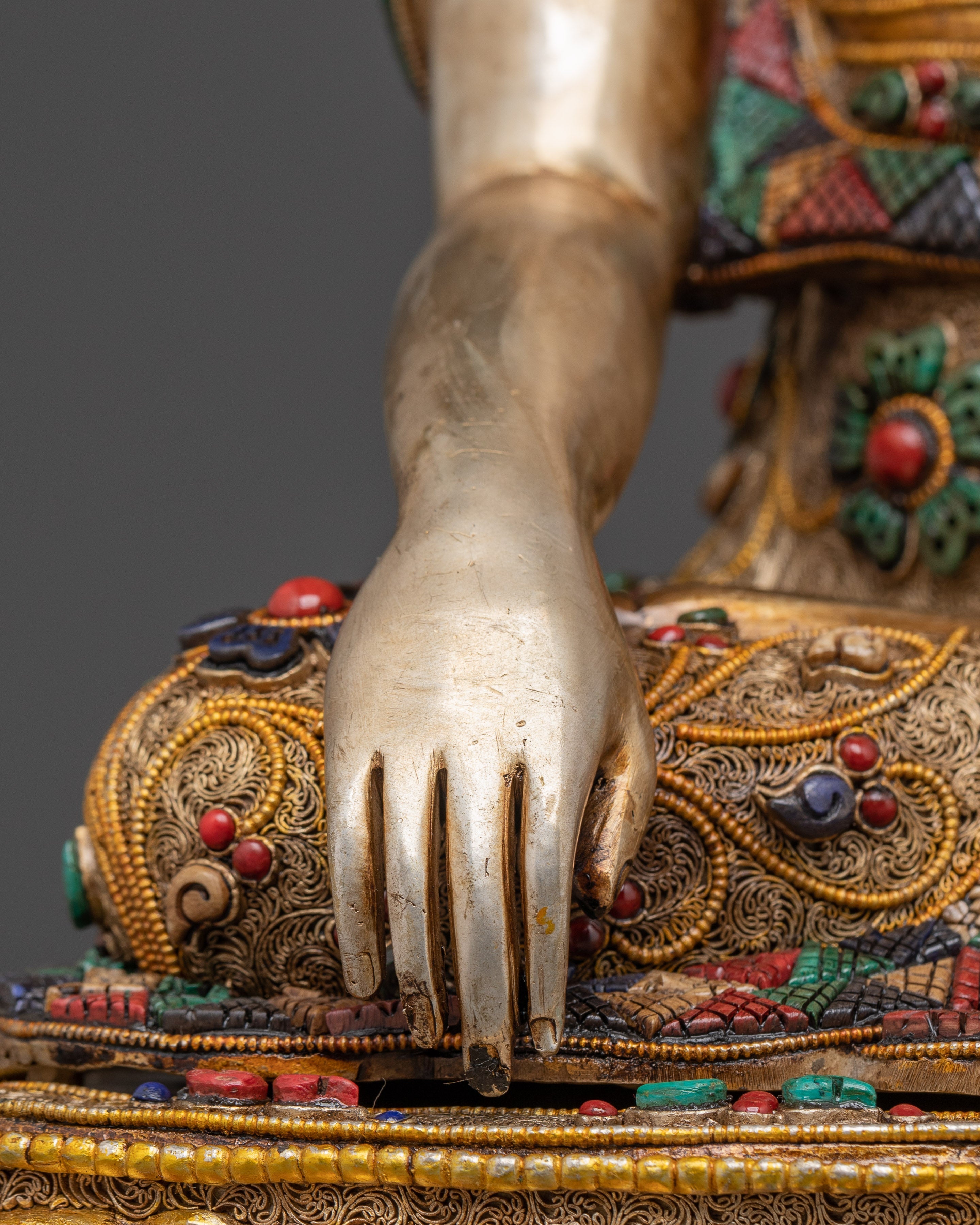 Shakyamuni Buddha Handcrafted Statue | Gold-Plated Tibetan Sacred Art