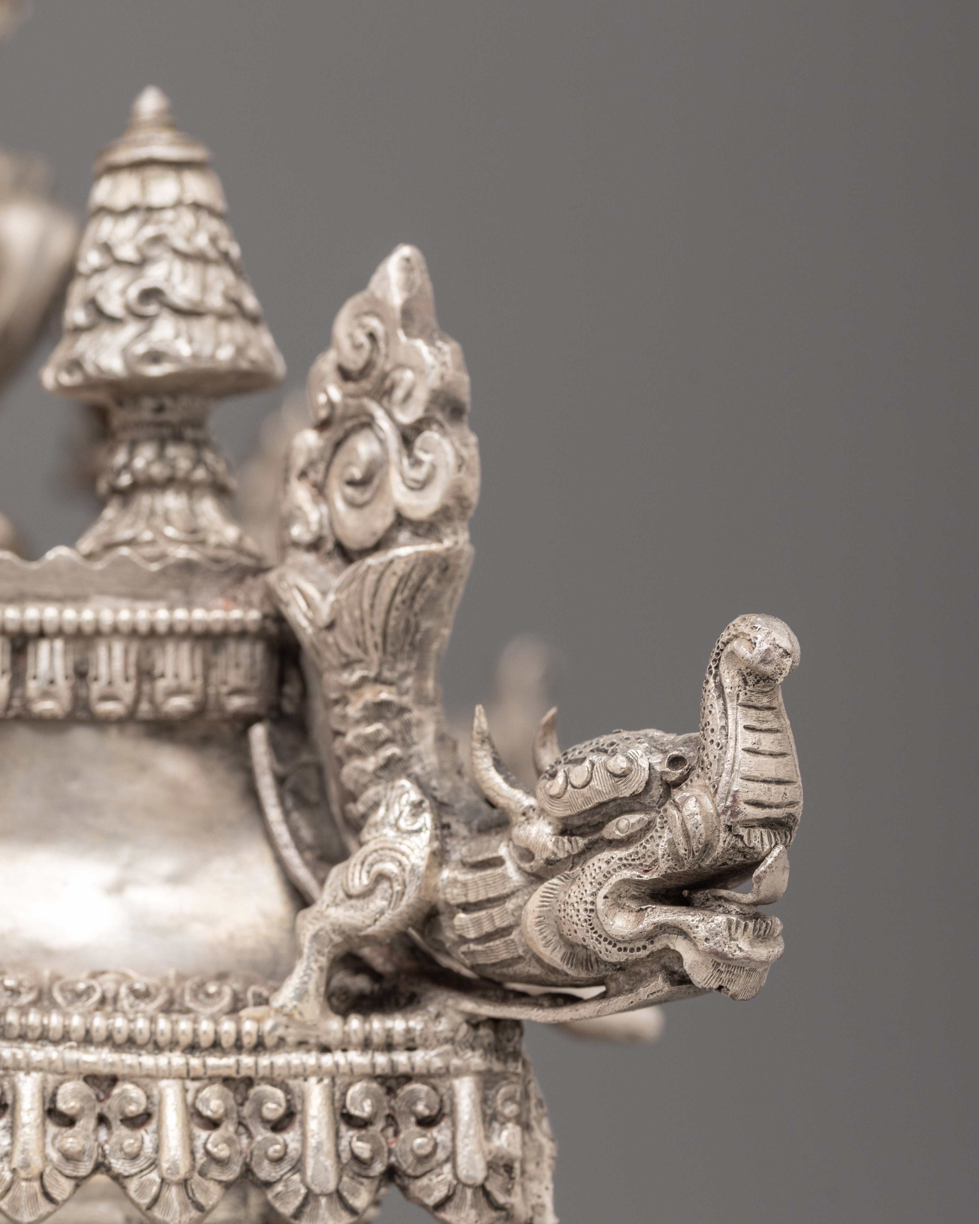 Traditional Tibetan Silver Mandala Set | Sacred Buddhist Offering Set