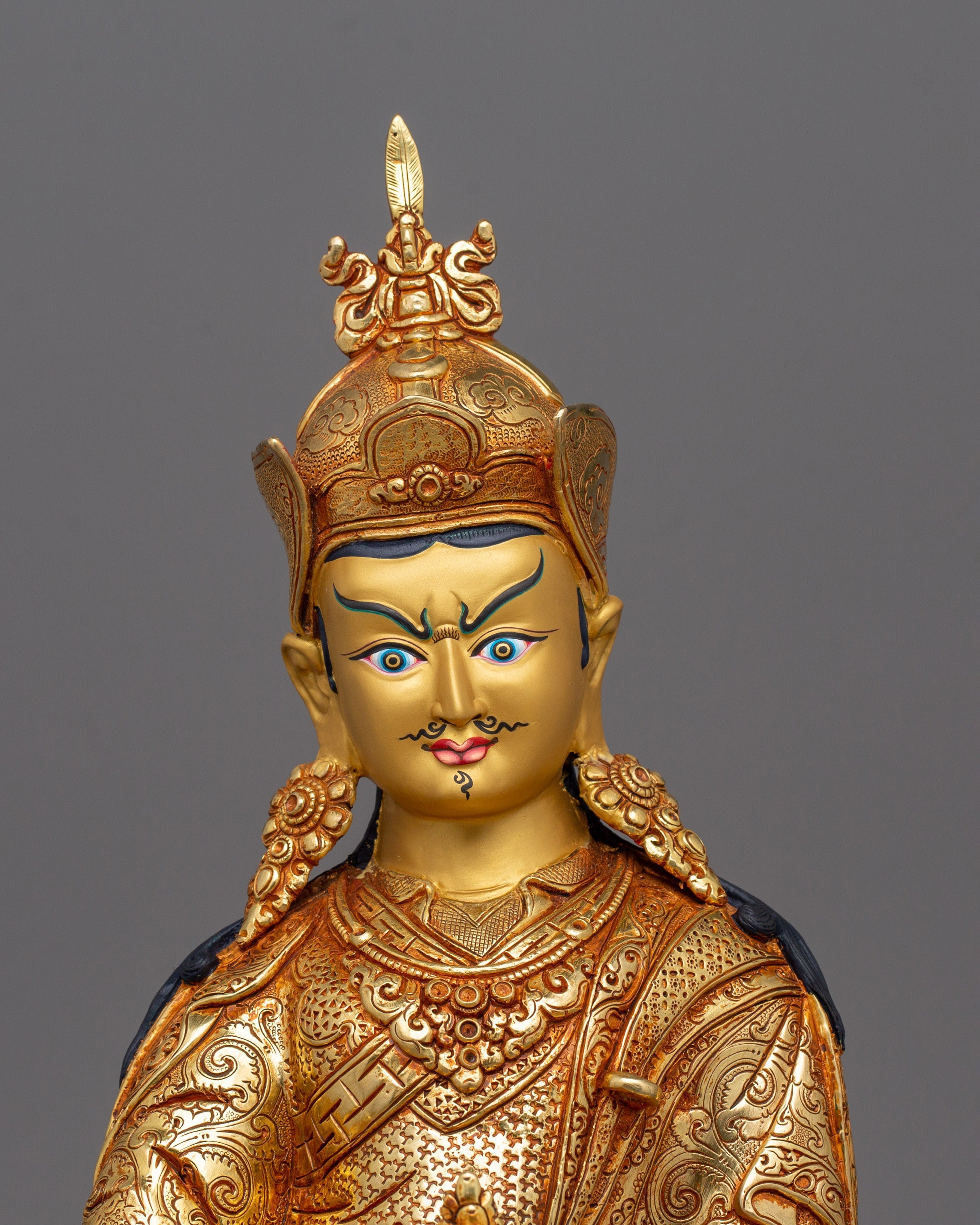 Guru Rinpoche Master of Vajrayana Buddhism Figurine | Artisan Himalayan Craft