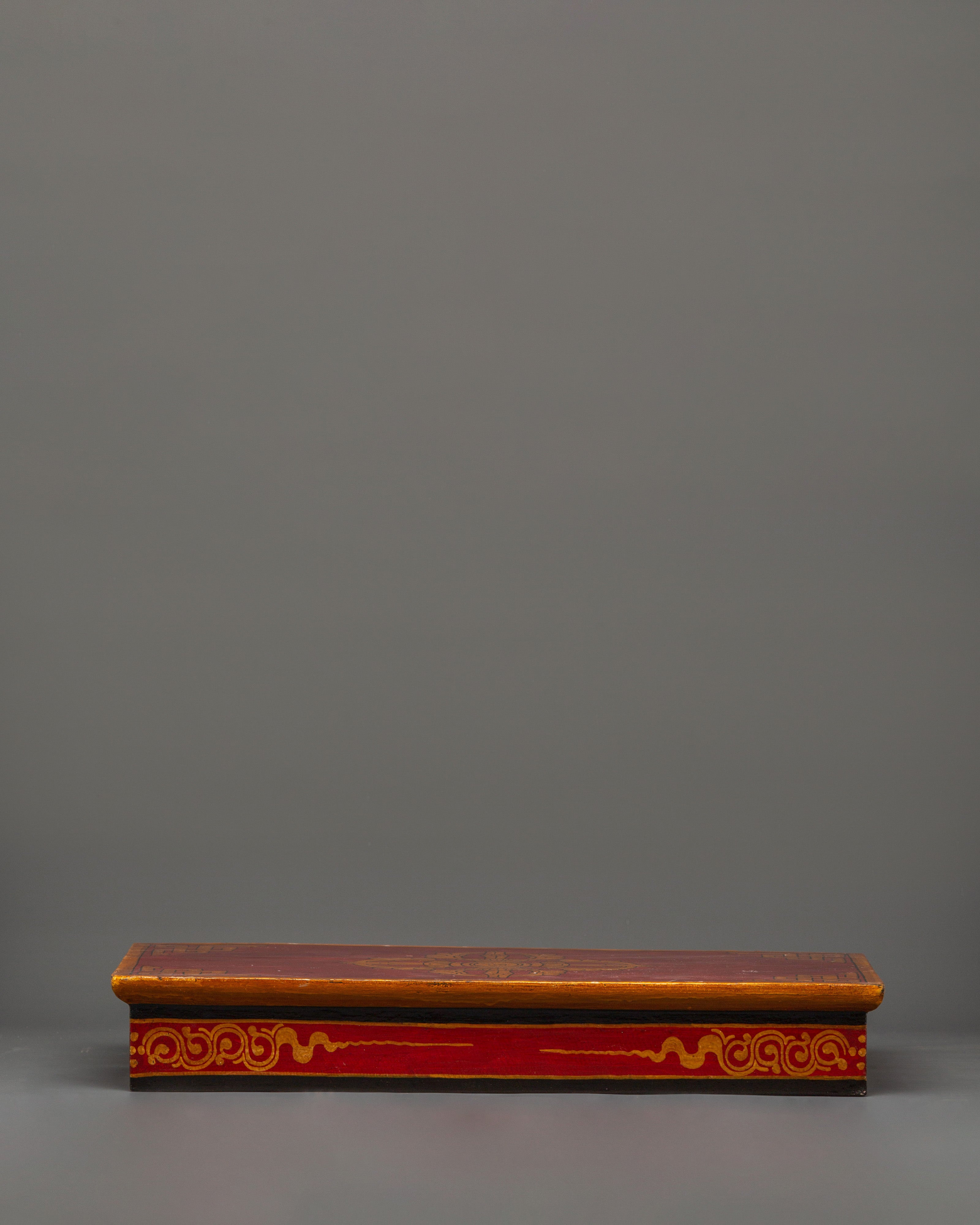 Hand-Painted Tibetan Wooden Folding Table | Snow Lion Ritual Altar Table
