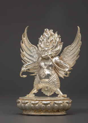 Divine Garuda Statue | Handcrafted Copper with Silver Plating