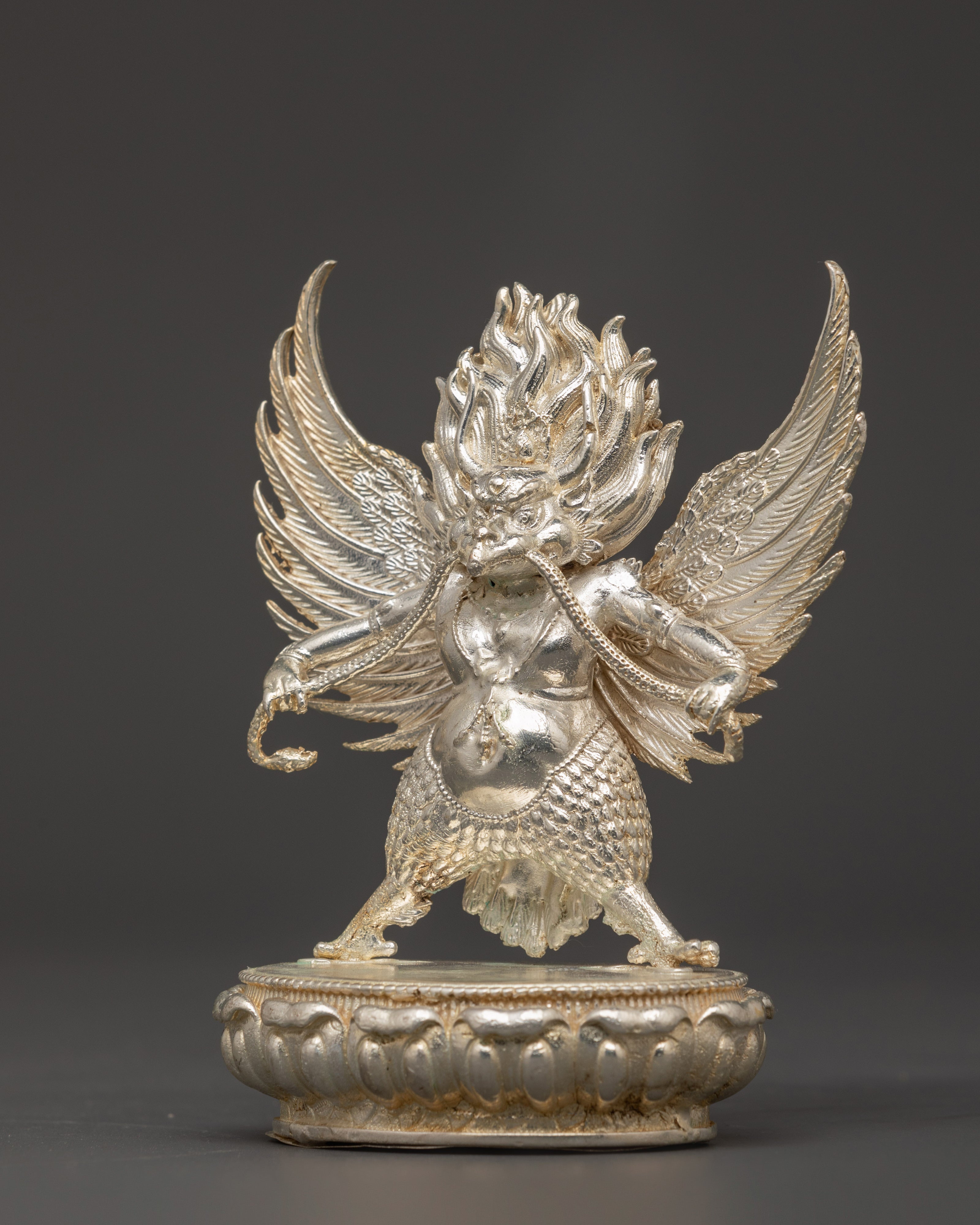 Divine Garuda Statue | Handcrafted Copper with Silver Plating