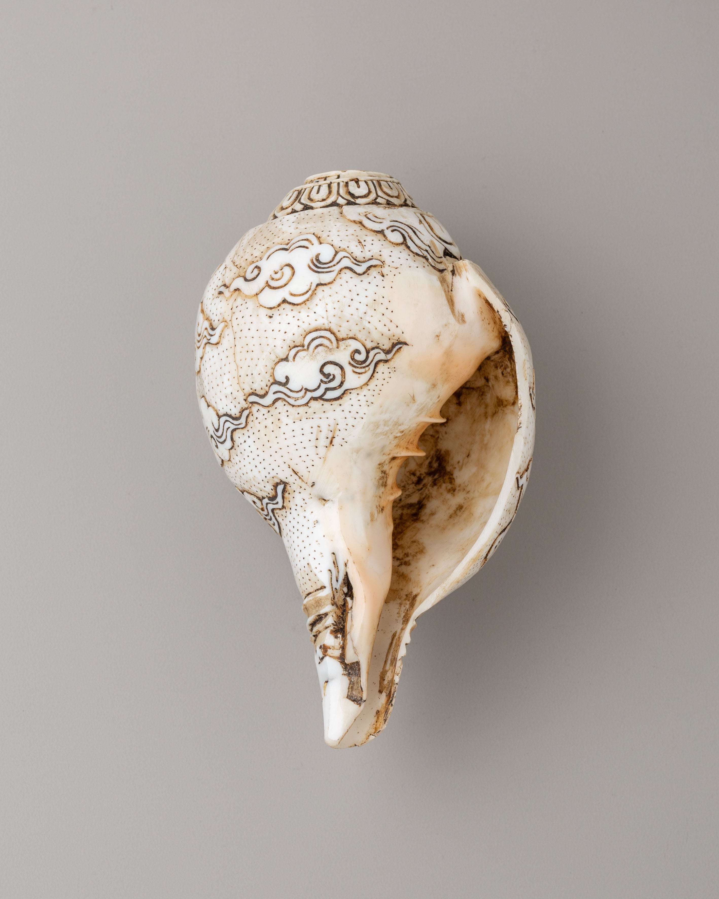 Guru Rinpoche Ritual Conch | Handcrafted Tibetan Conch for Sacred Ceremonies