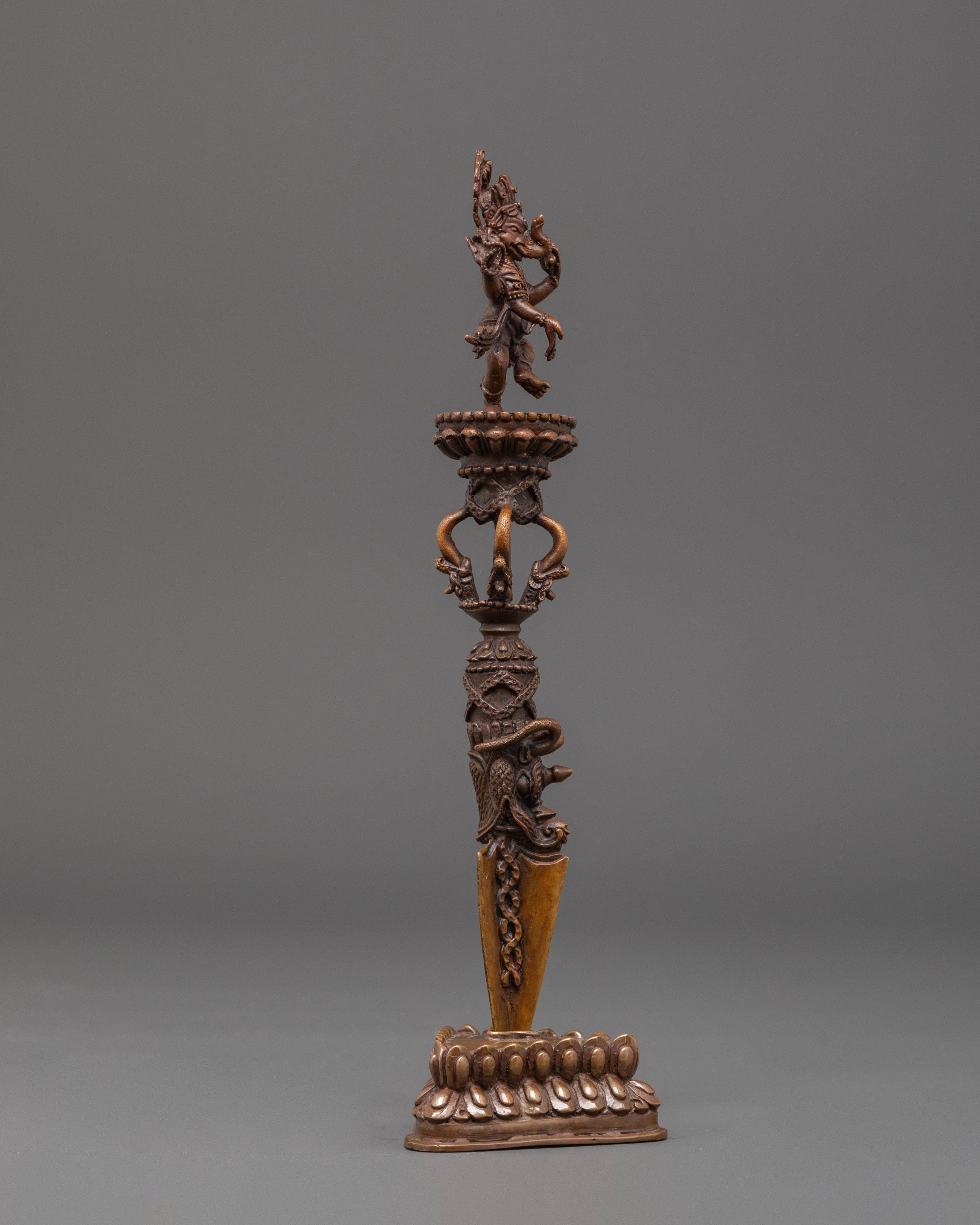 Sacred Tibetan Phurba with Ganesha | Handcrafted Ritual Dagger for Spiritual Protection