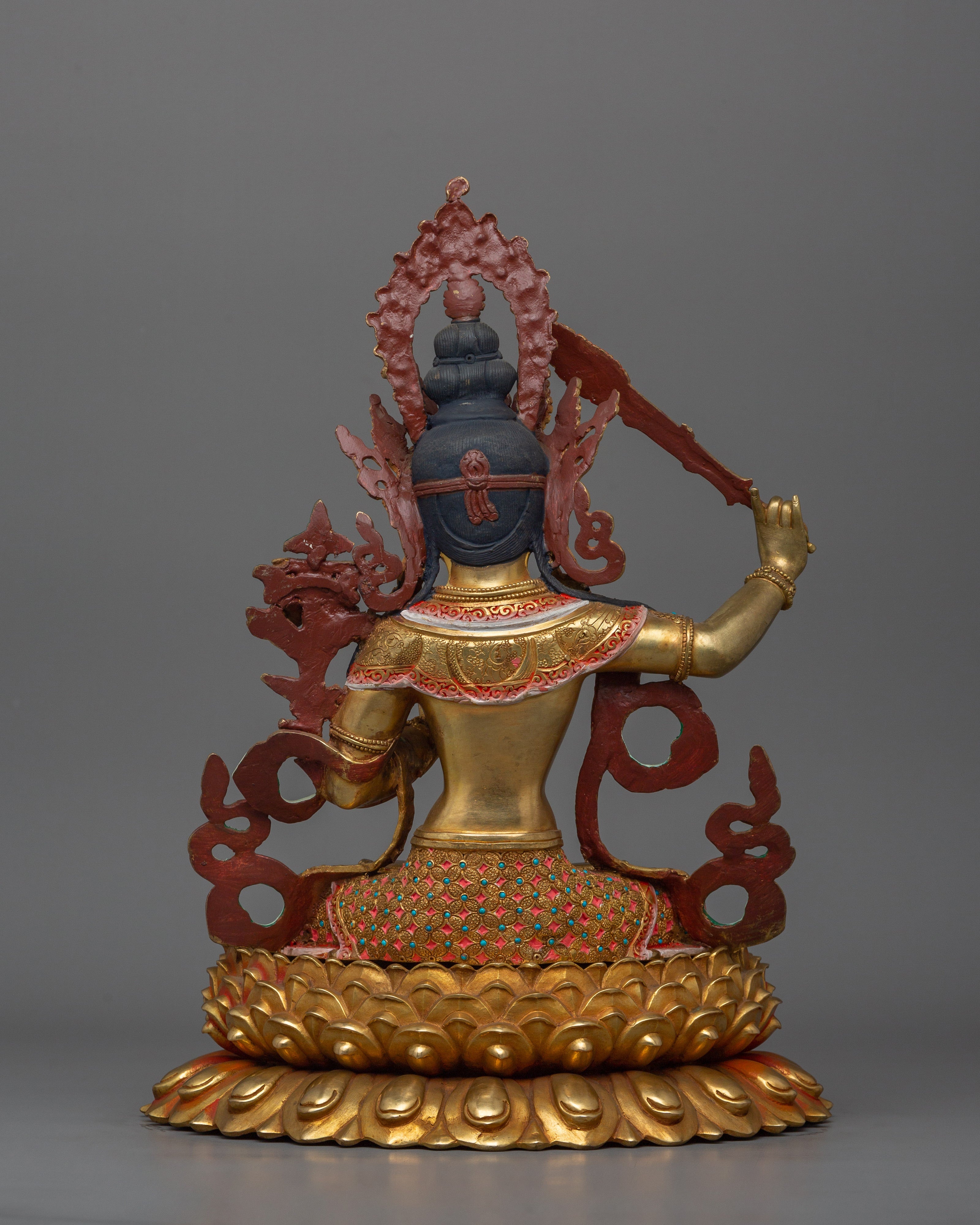 Manjushri with Beautiful Gemstones Statue | Embodiment of Wisdom and Enlightenment