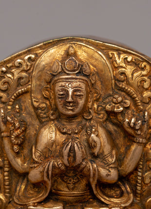 Avalokiteshvara Ghau Box |  Sacred Buddhist Artifact of Compassion