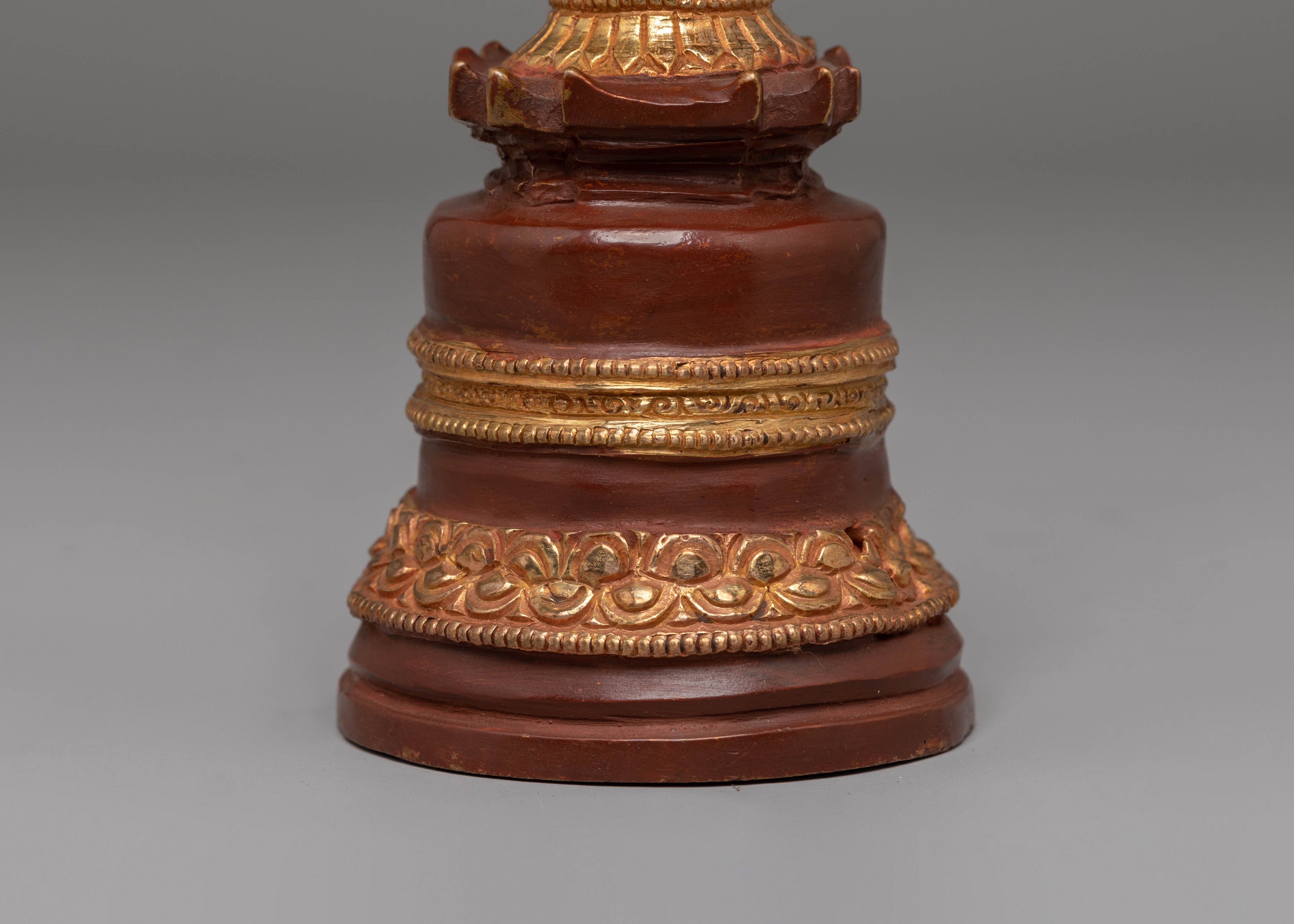Gold Plated Stupa for Altar | Home Shrine Decor