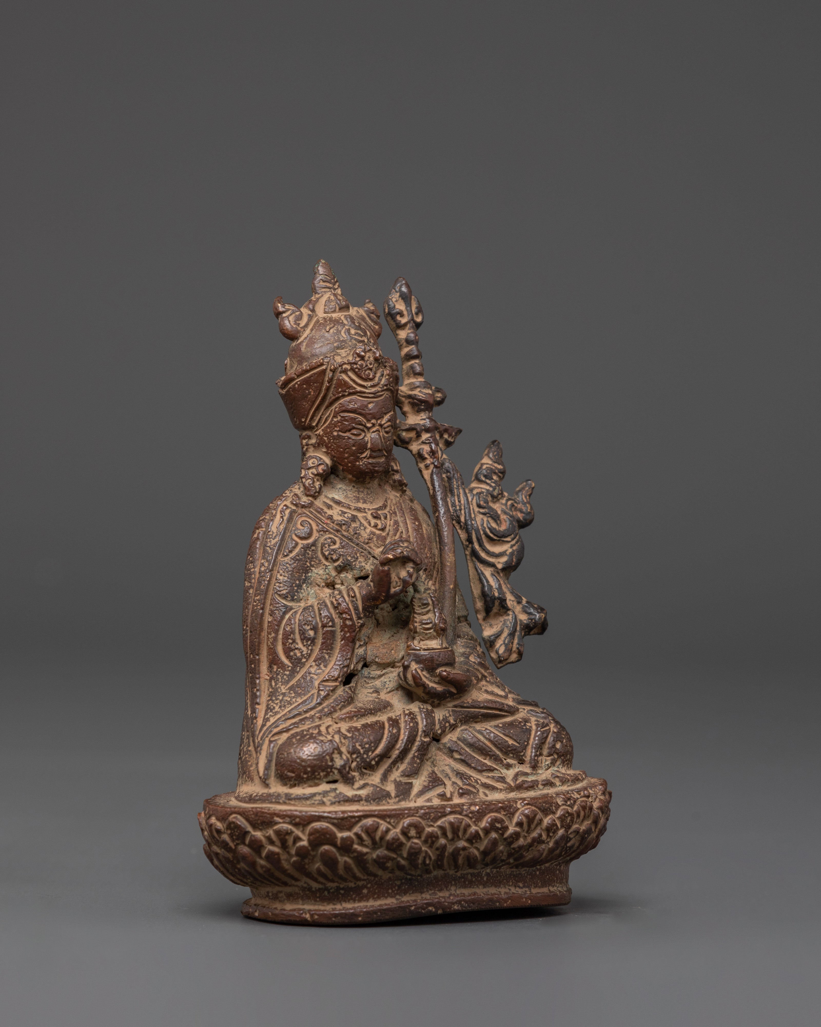 Handcrafted Guru Rinpoche Statue | Copper with Antique Finishing