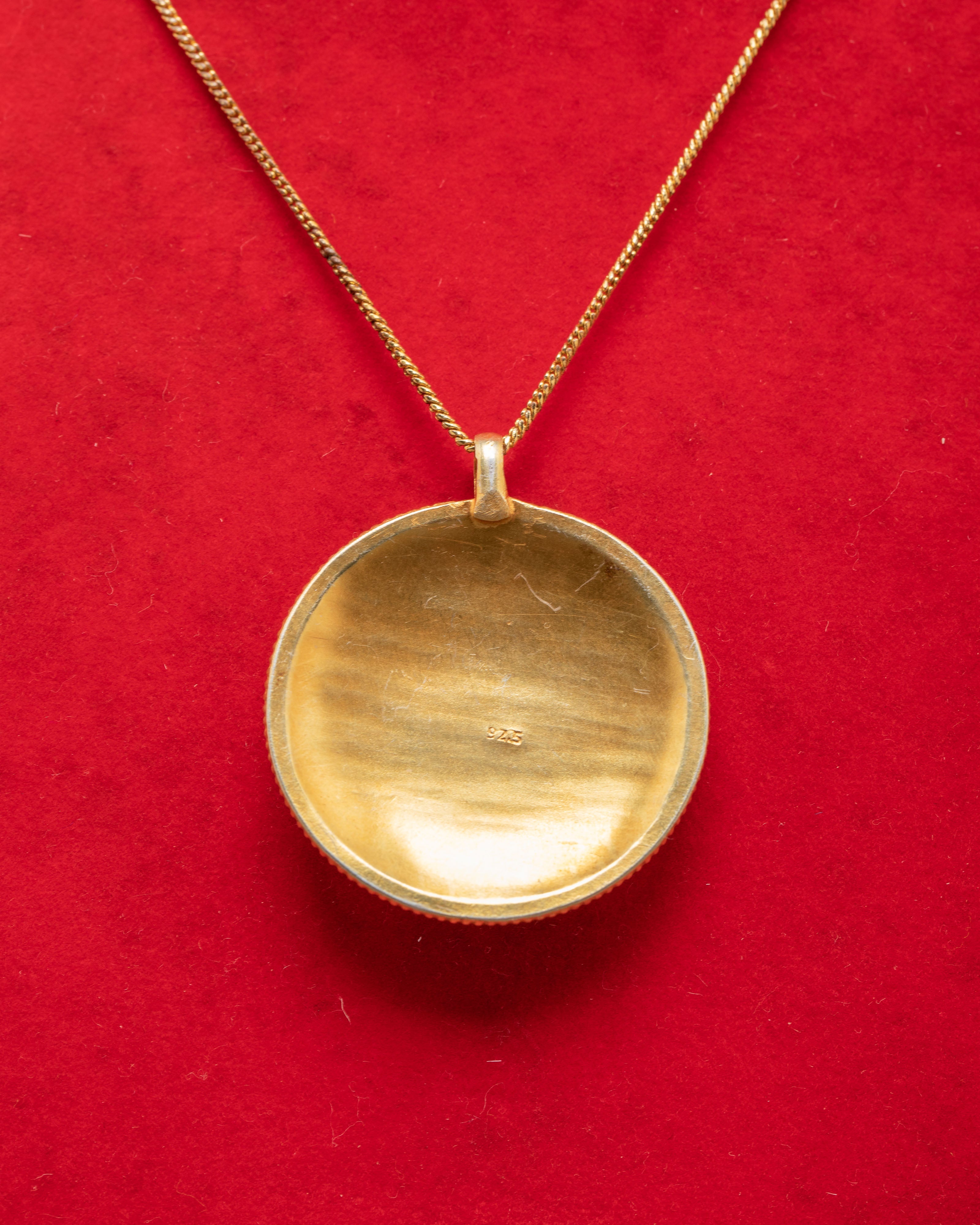 Gold Plated Locket With Ruby | Elegant Pendant for Protection