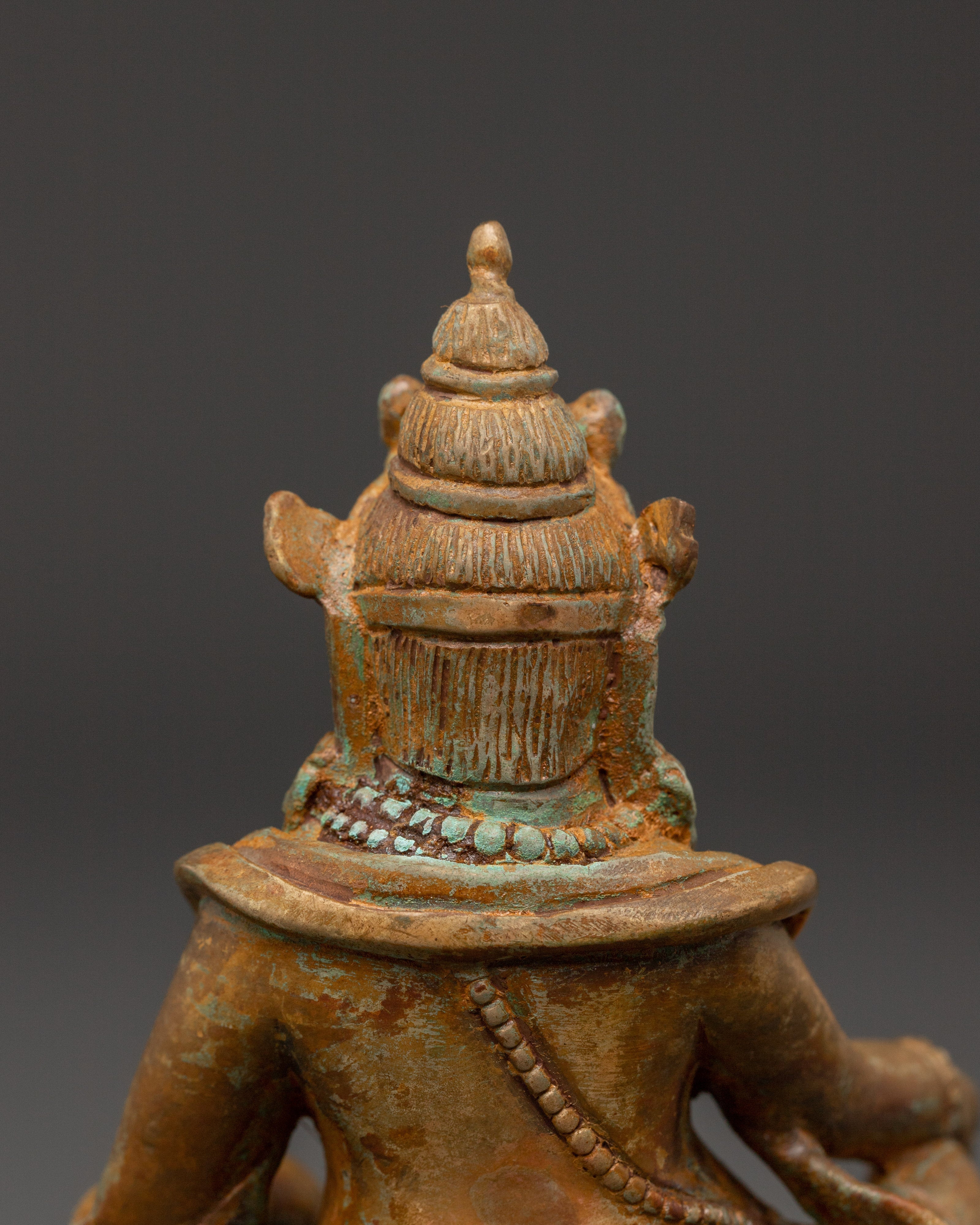Dzambala Wealth Deity Copper Statue | Traditional Tibetan Deity of Abundance