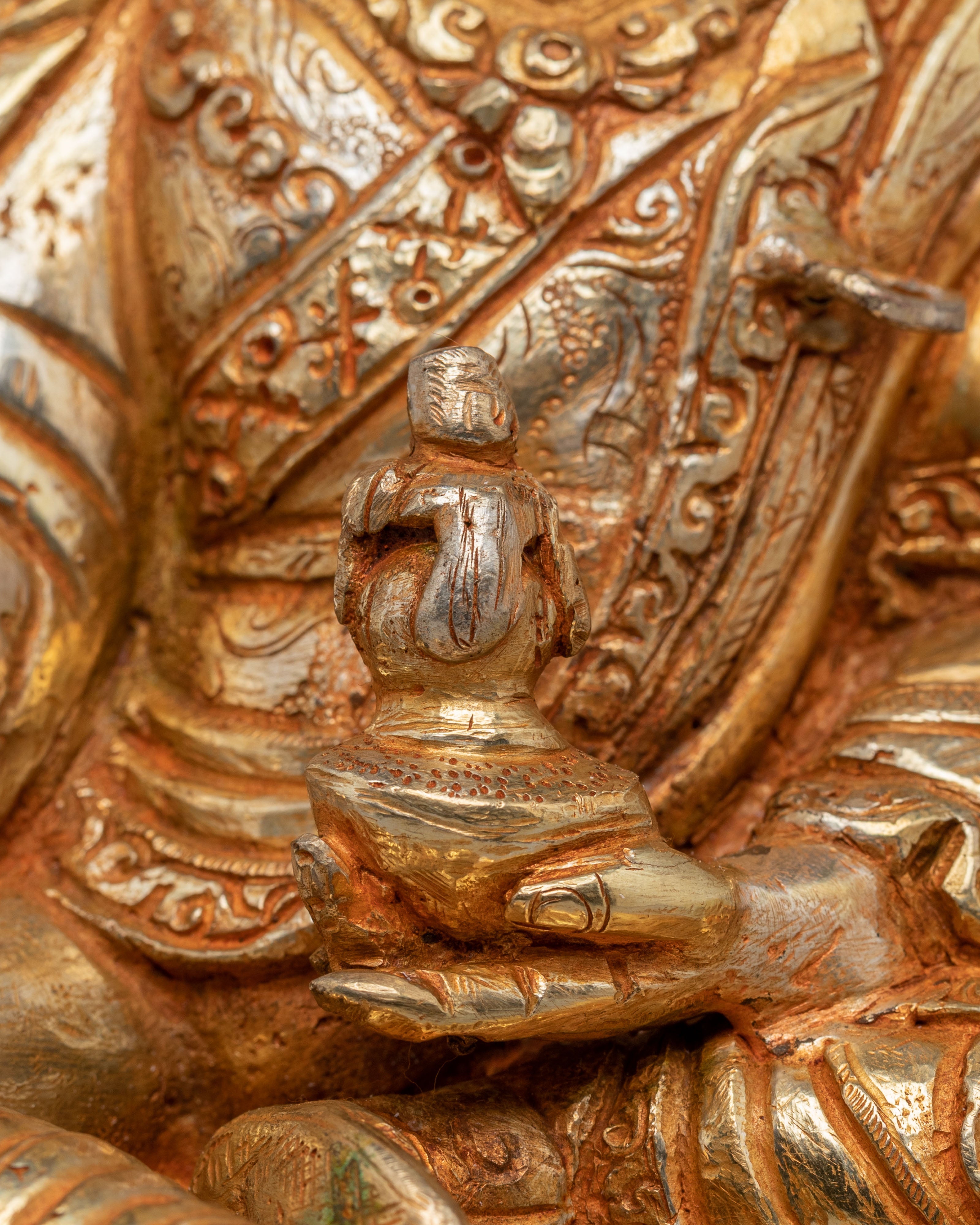 Traditional Buddhist Guru Rinpoche Sculpture | Spiritual Decor for Meditation