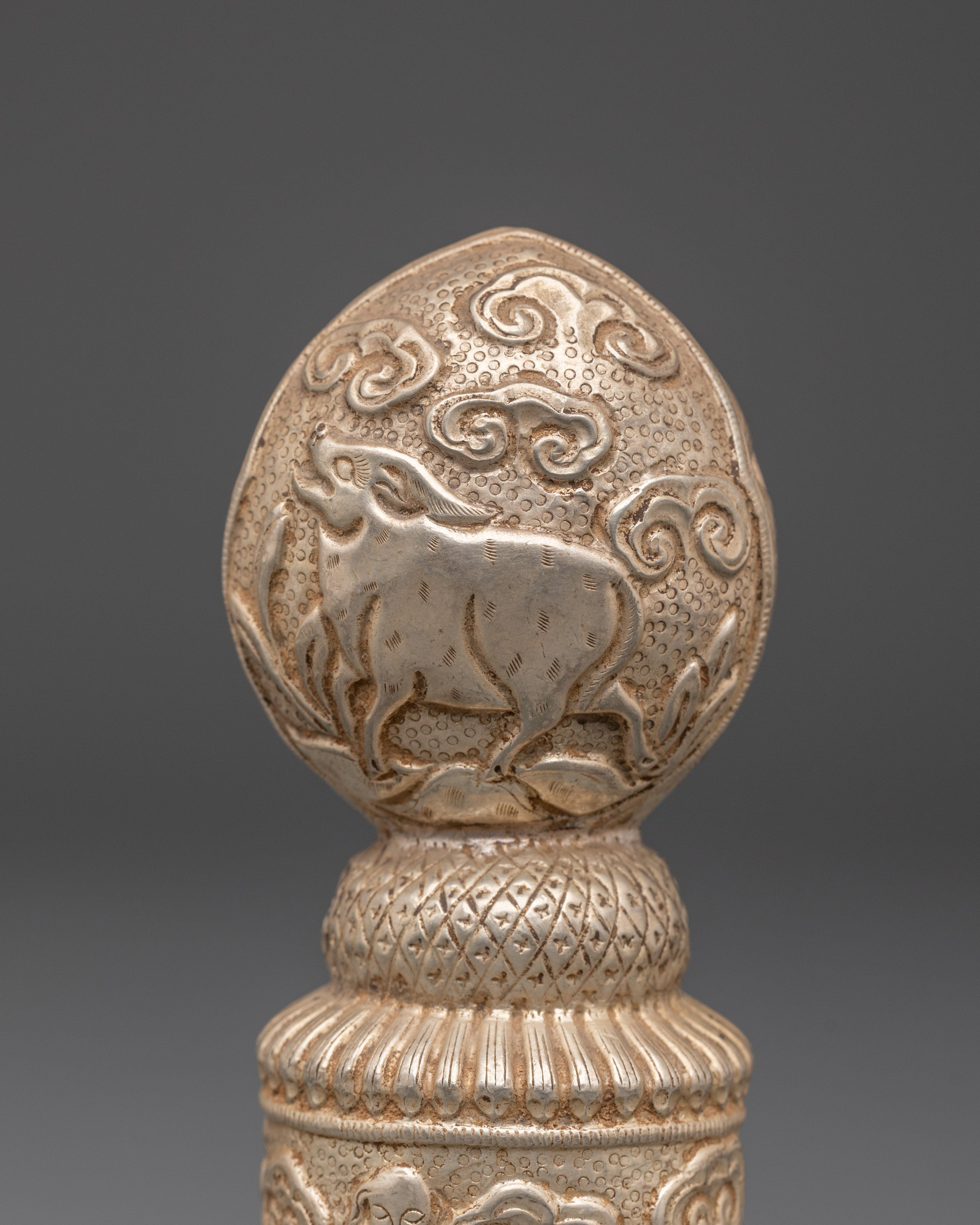 Traditional Engraved Seal | Handcrafted Silver-Plated Copper Artifact