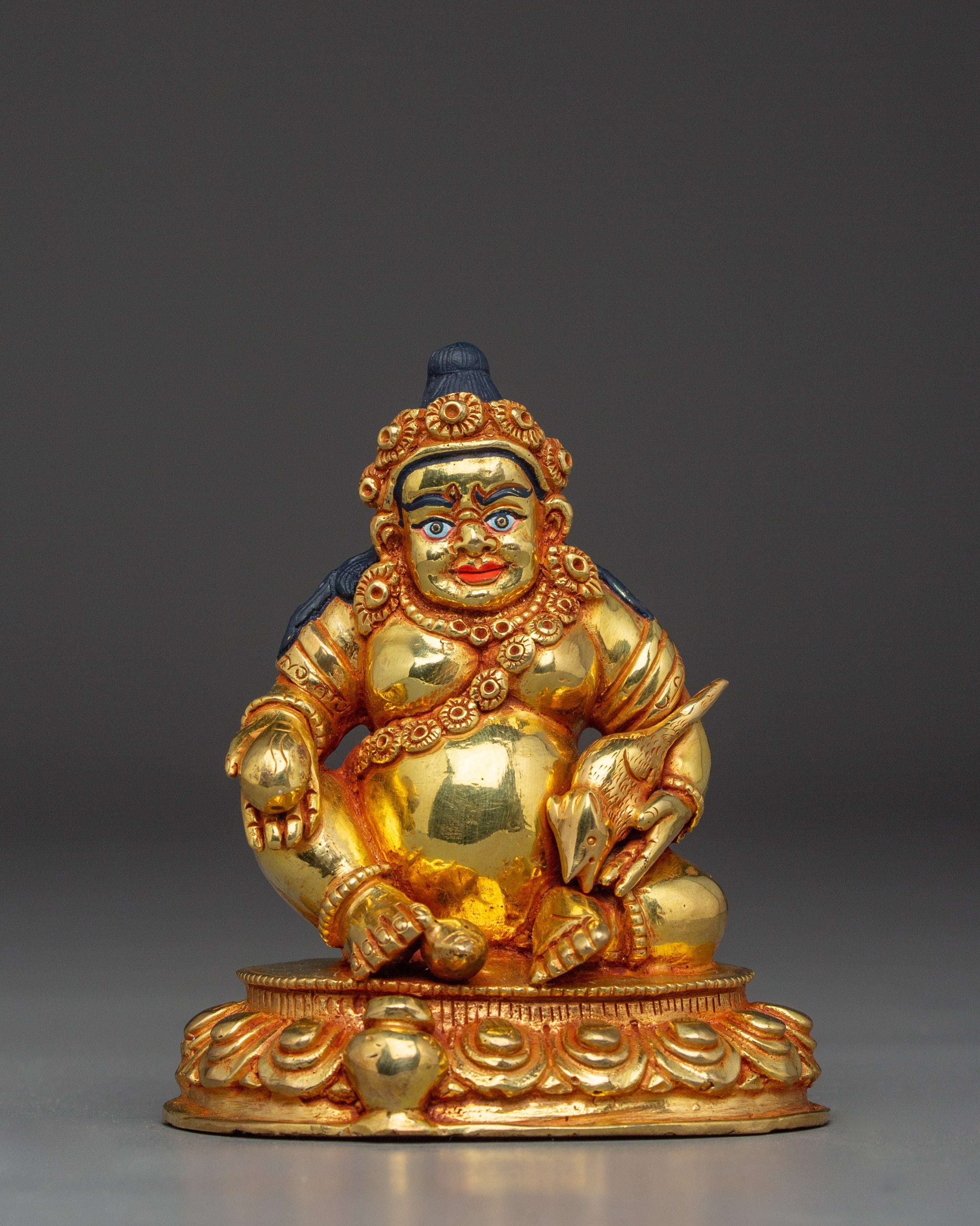 Dzambhala Wealth Deity Copper Statue 