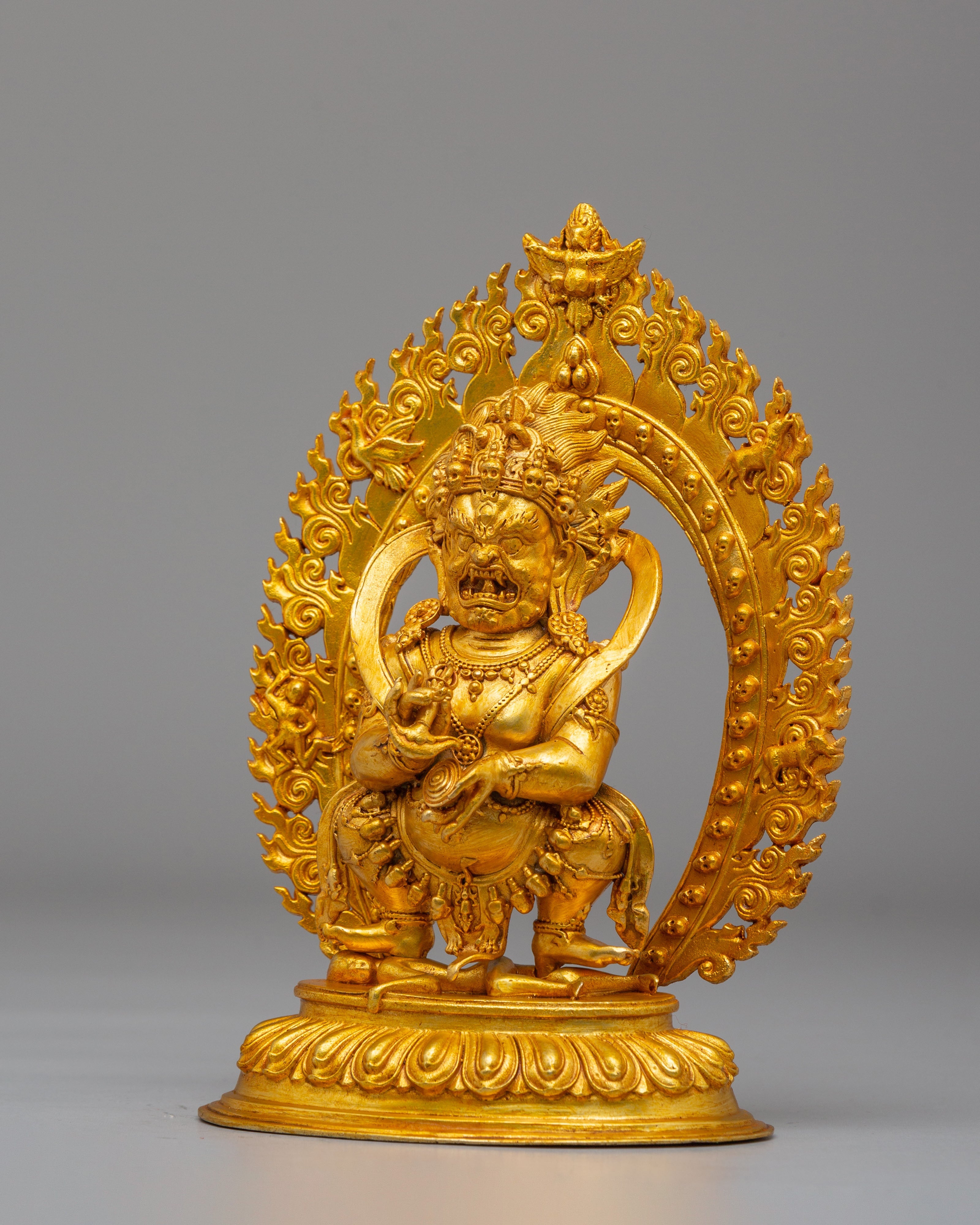 Traditional Buddhist Mahakala Sculpture | Symbol of Power & Protection