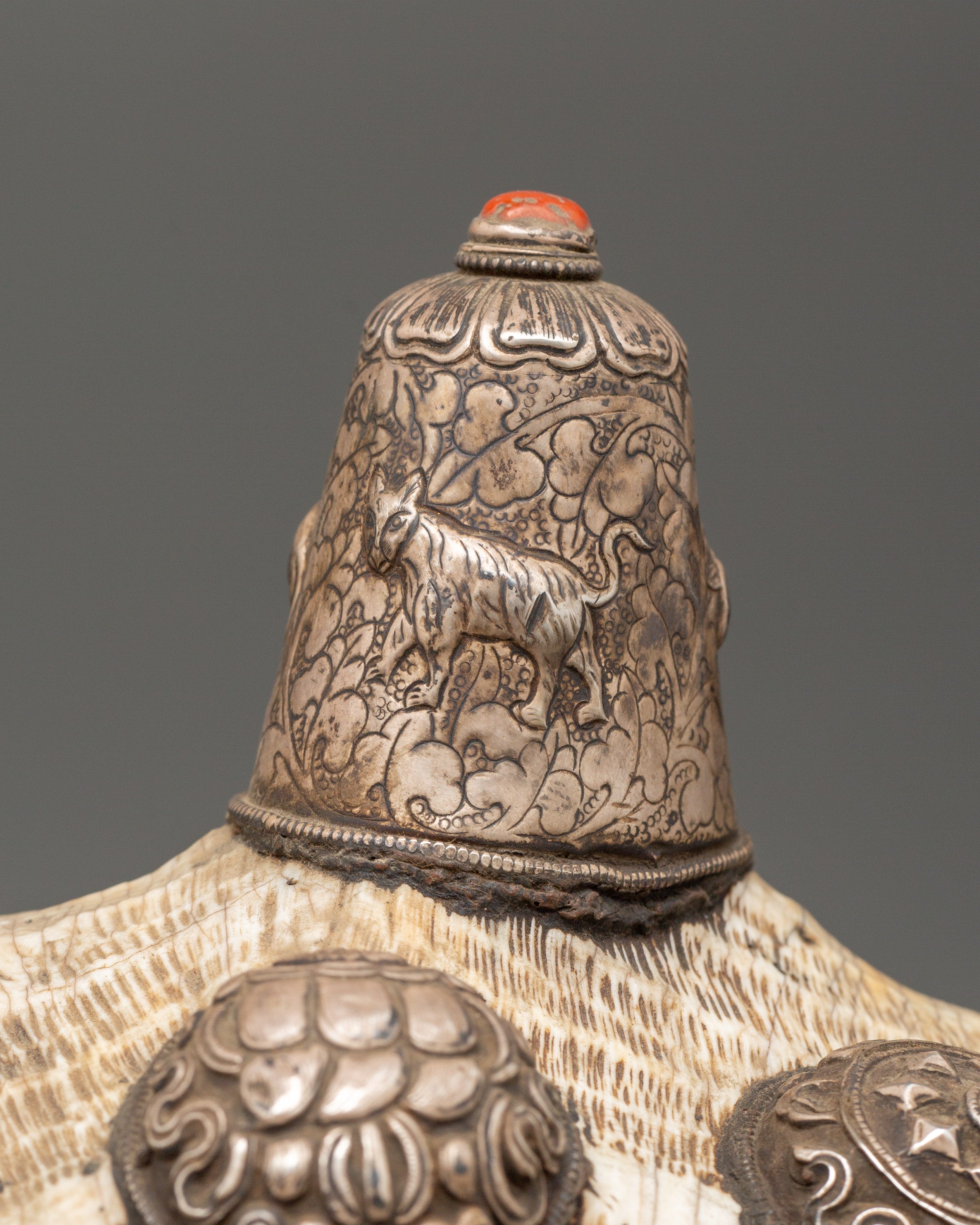 Conch Shell with 8 Auspicious Symbols | Sacred Tibetan Ritual Tool