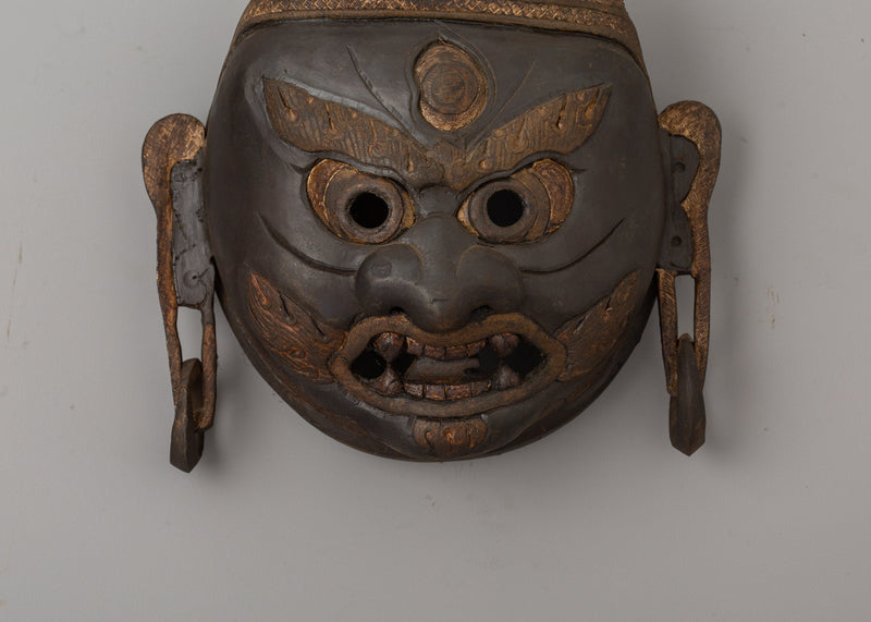 Handcrafted Bhairav Wall Decor Mask | Spiritual Buddhist Art