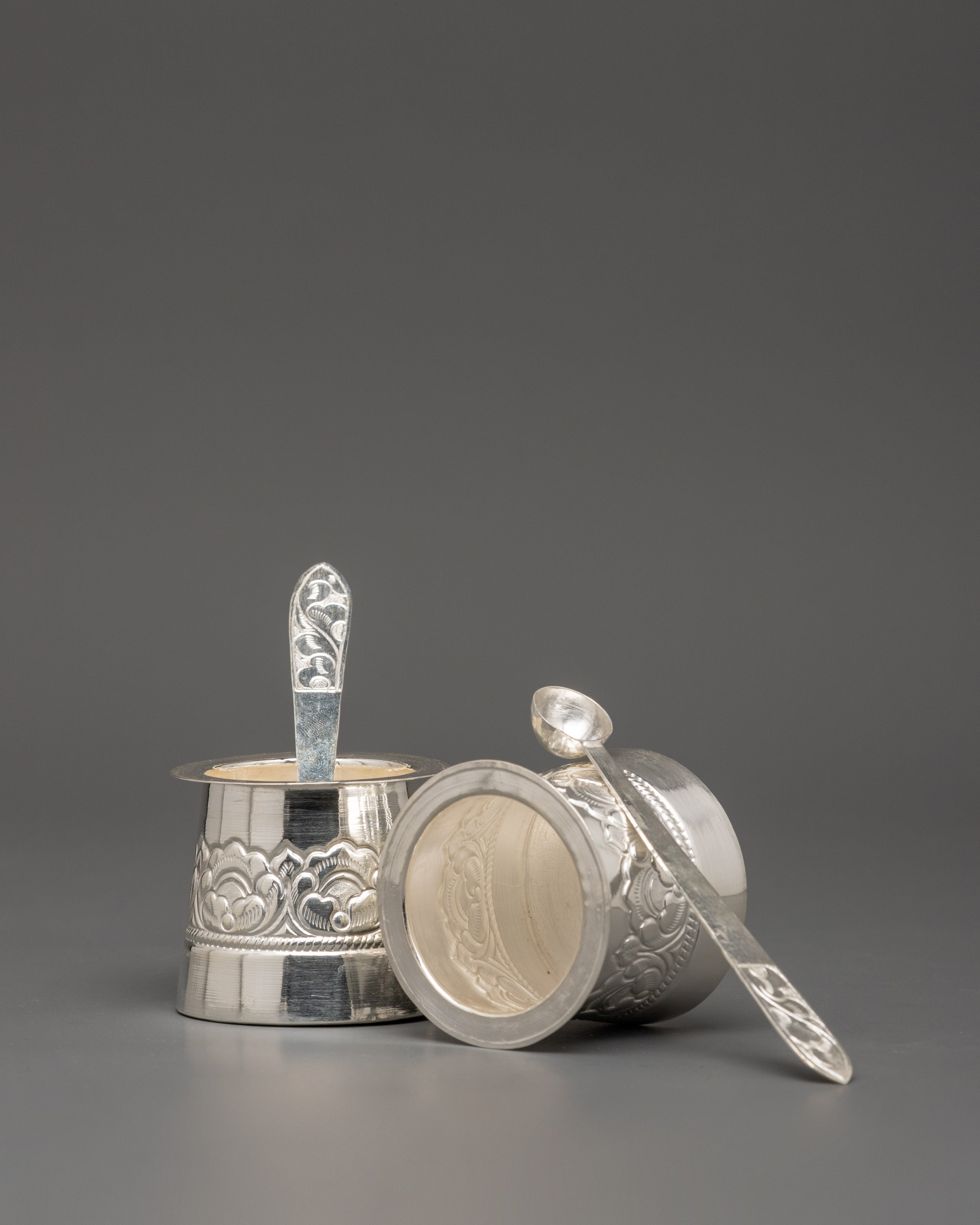 Handcrafted Pure Silver Panchapatra Set | Ideal for Sacred Ceremonies