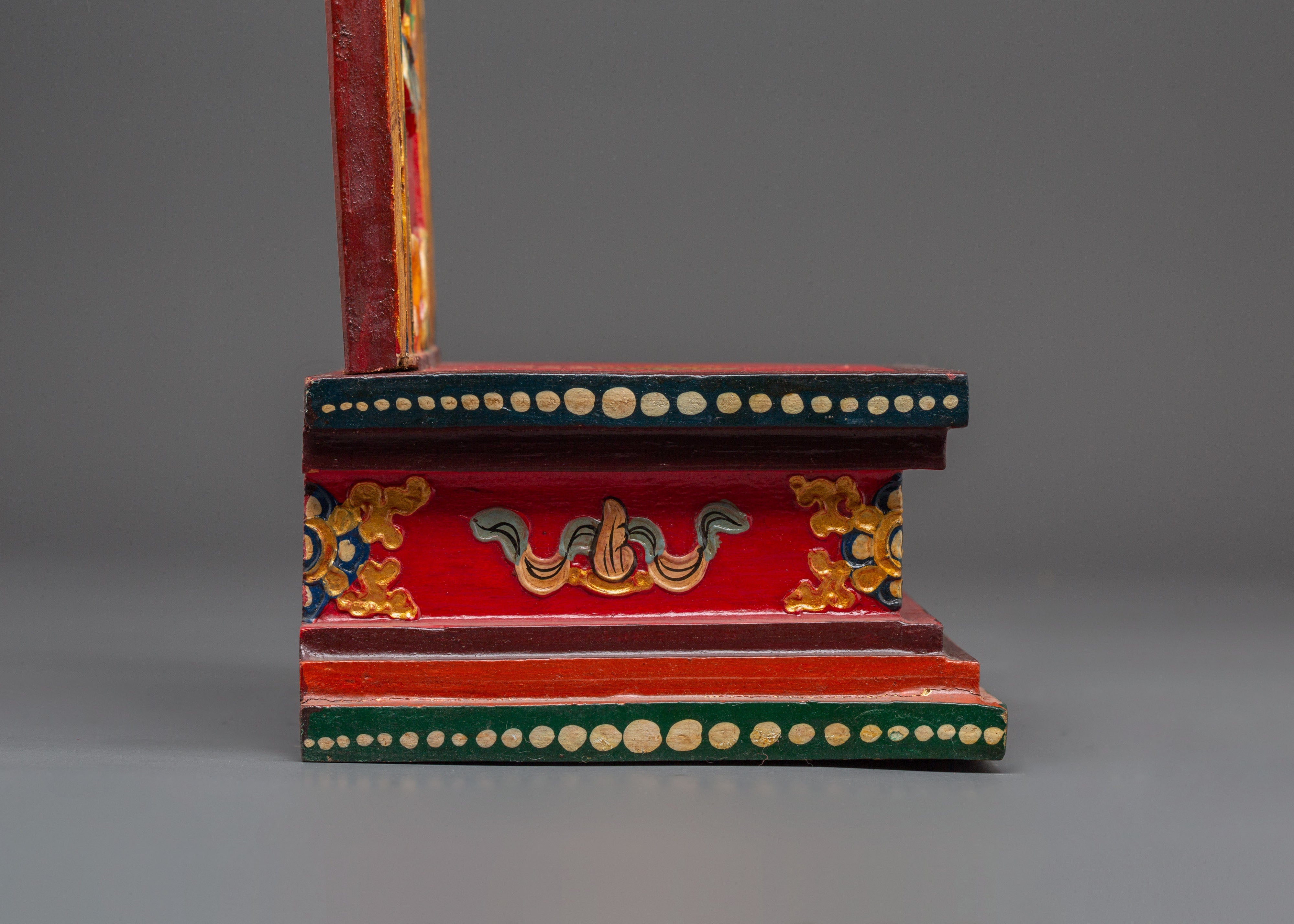 Handcrafted Wooden Throne for Statue | Tibetan Buddhist Altar Seat