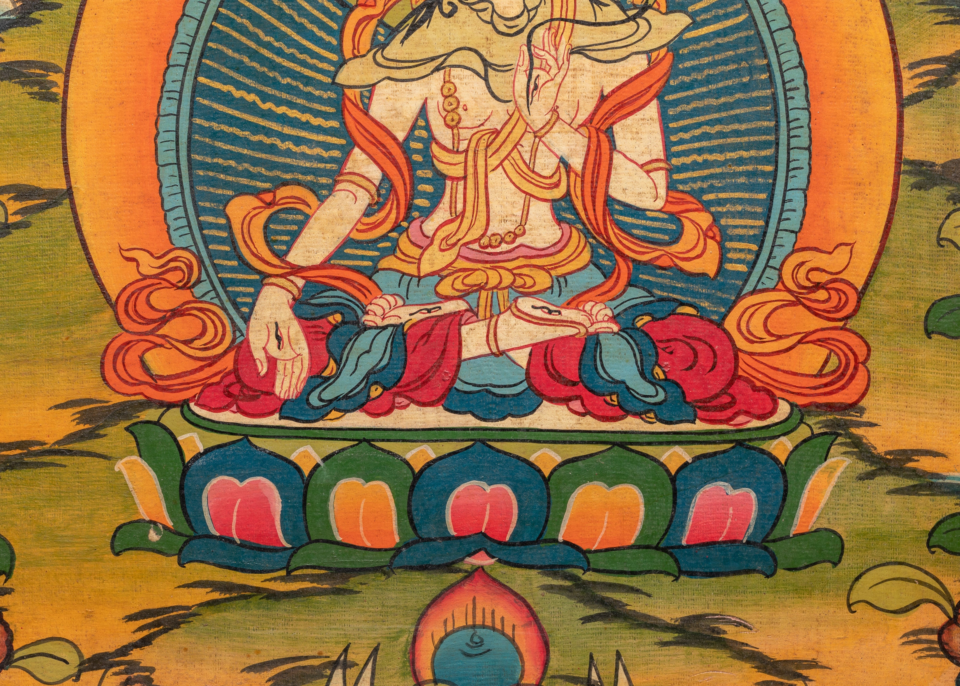 Handcrafted White Tara Wall Art | Tibetan Spiritual Goddess Painting on Wood