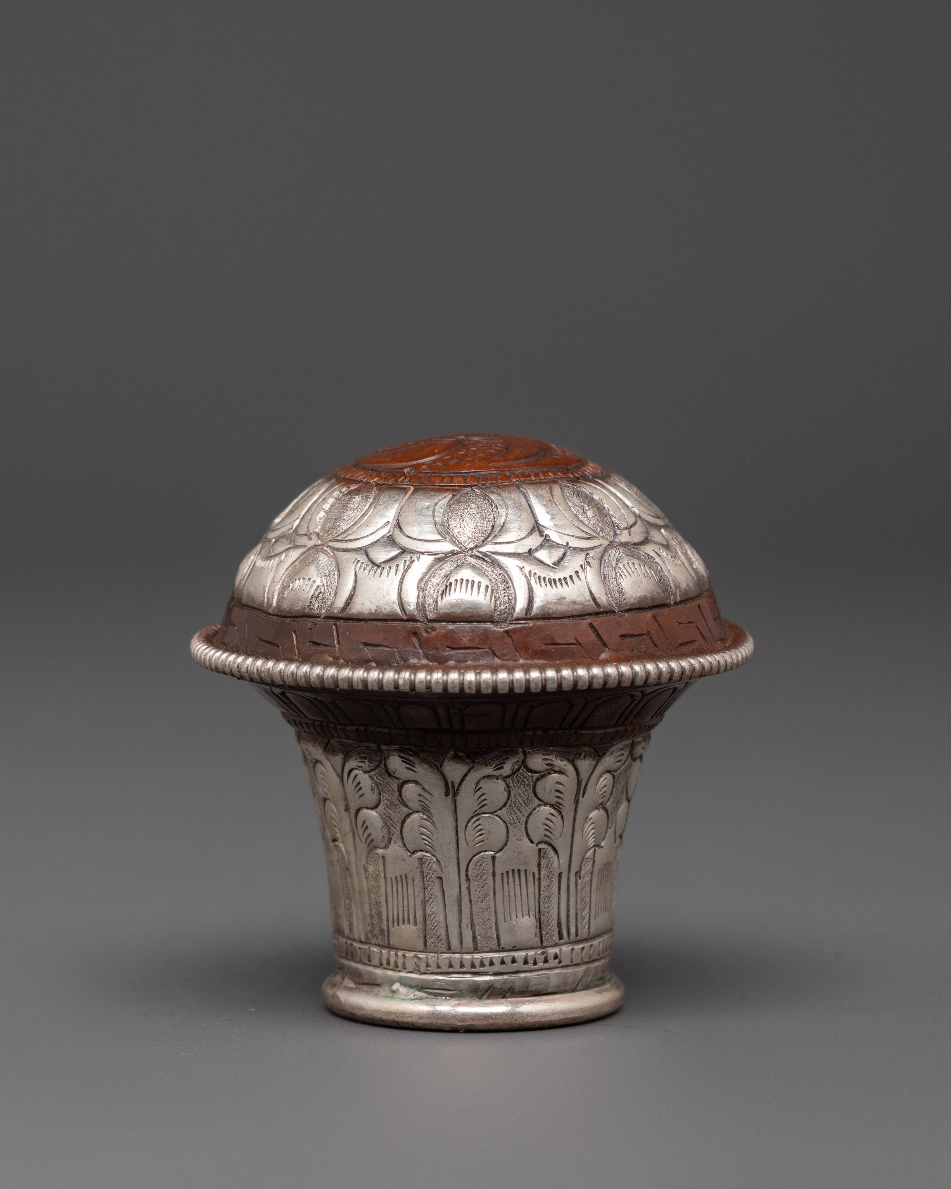 Traditional Brocade Stick Cap | Copper Body with Silver Plated Detailing