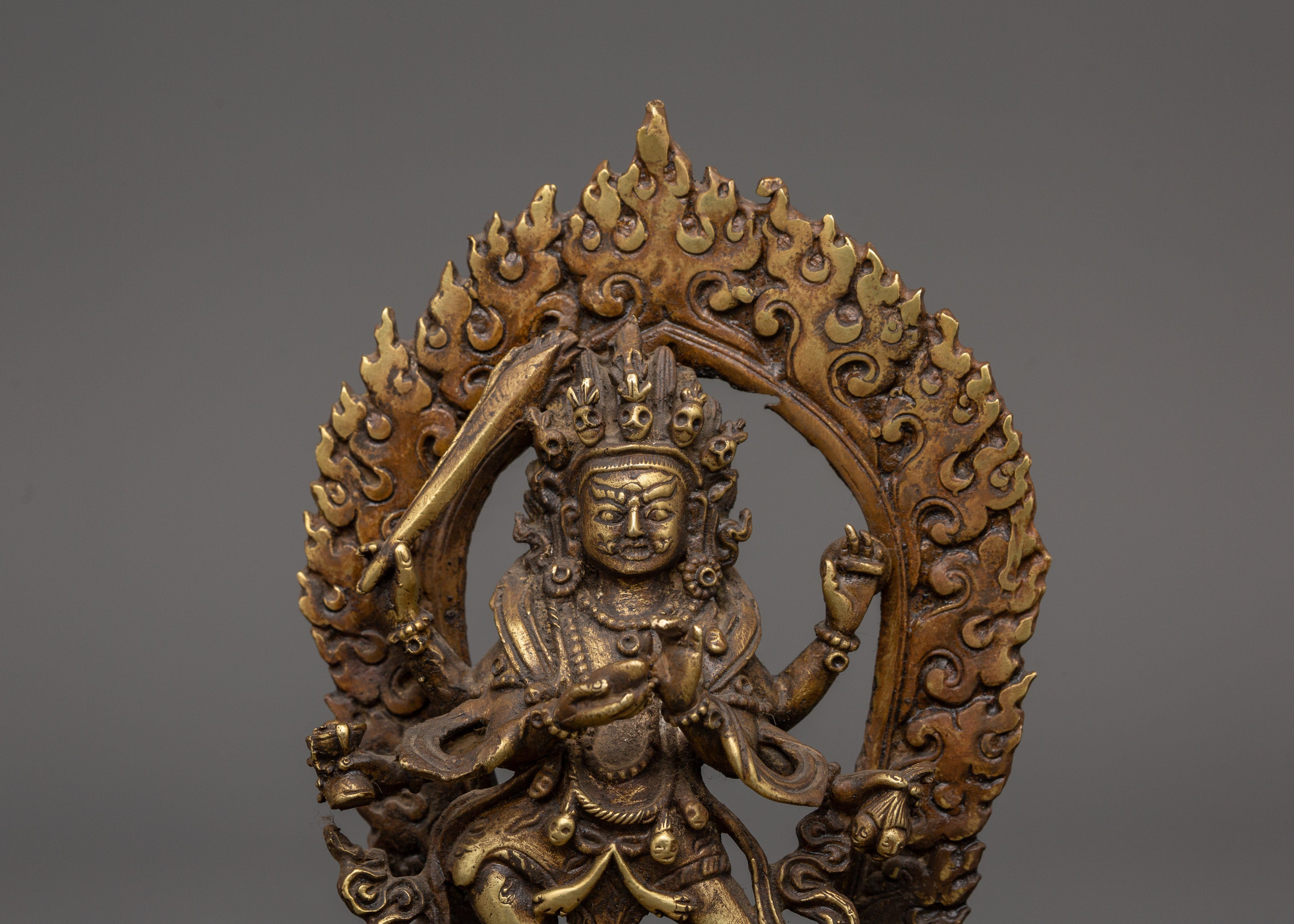 Handcrafted Brass Mahakala Statue | Spiritual Decor for Protection and Enlightenment