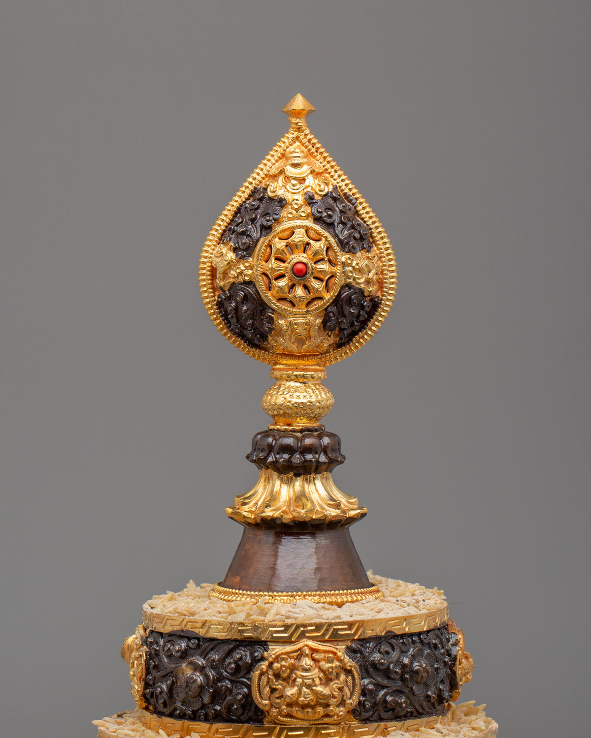 Ceremonial Altar Mandala Offering | Gold Plated Copper Buddhist Ritual Art