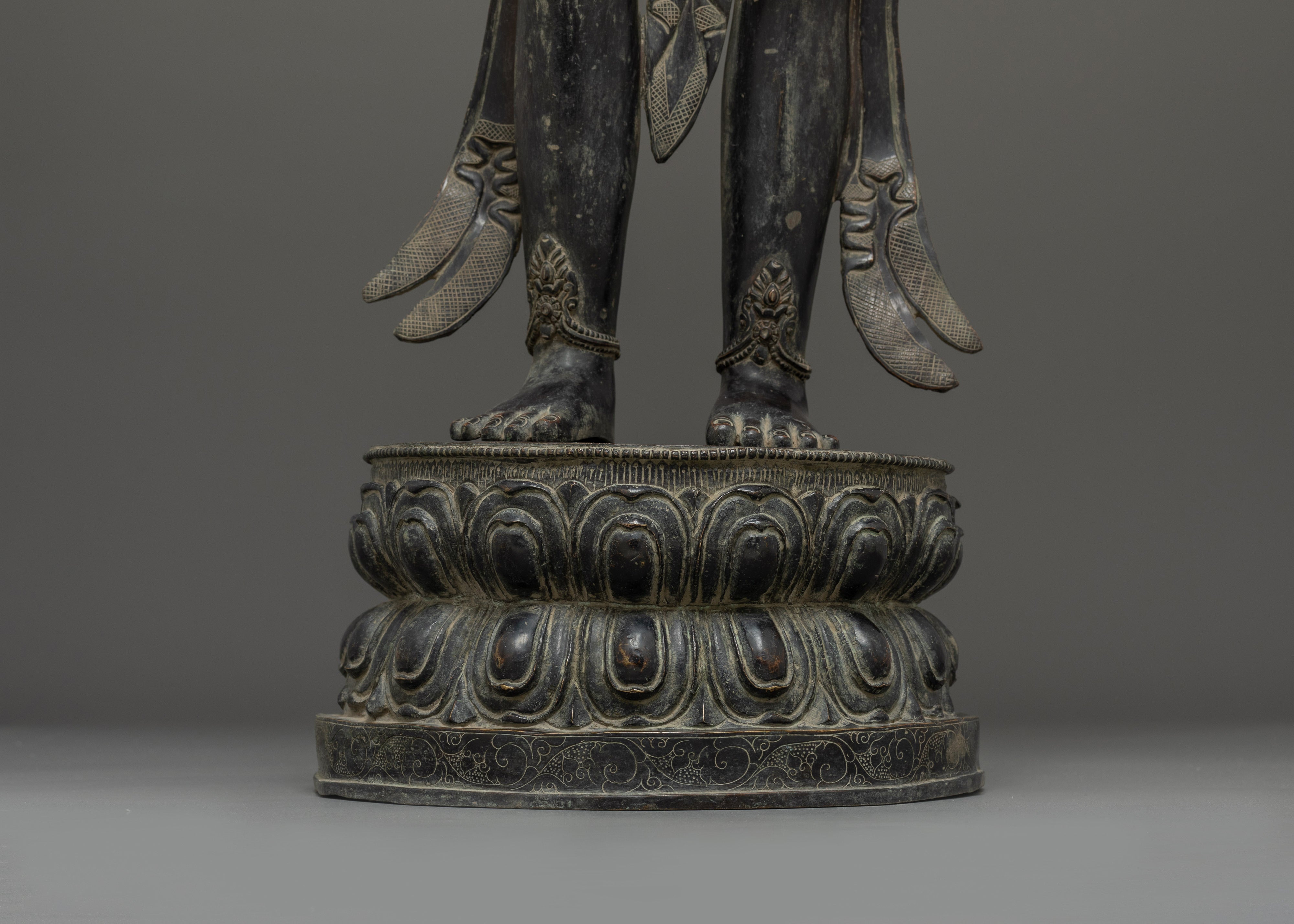 Copper Standing Vajrapani Statue | Powerful Buddhist Protector Deity