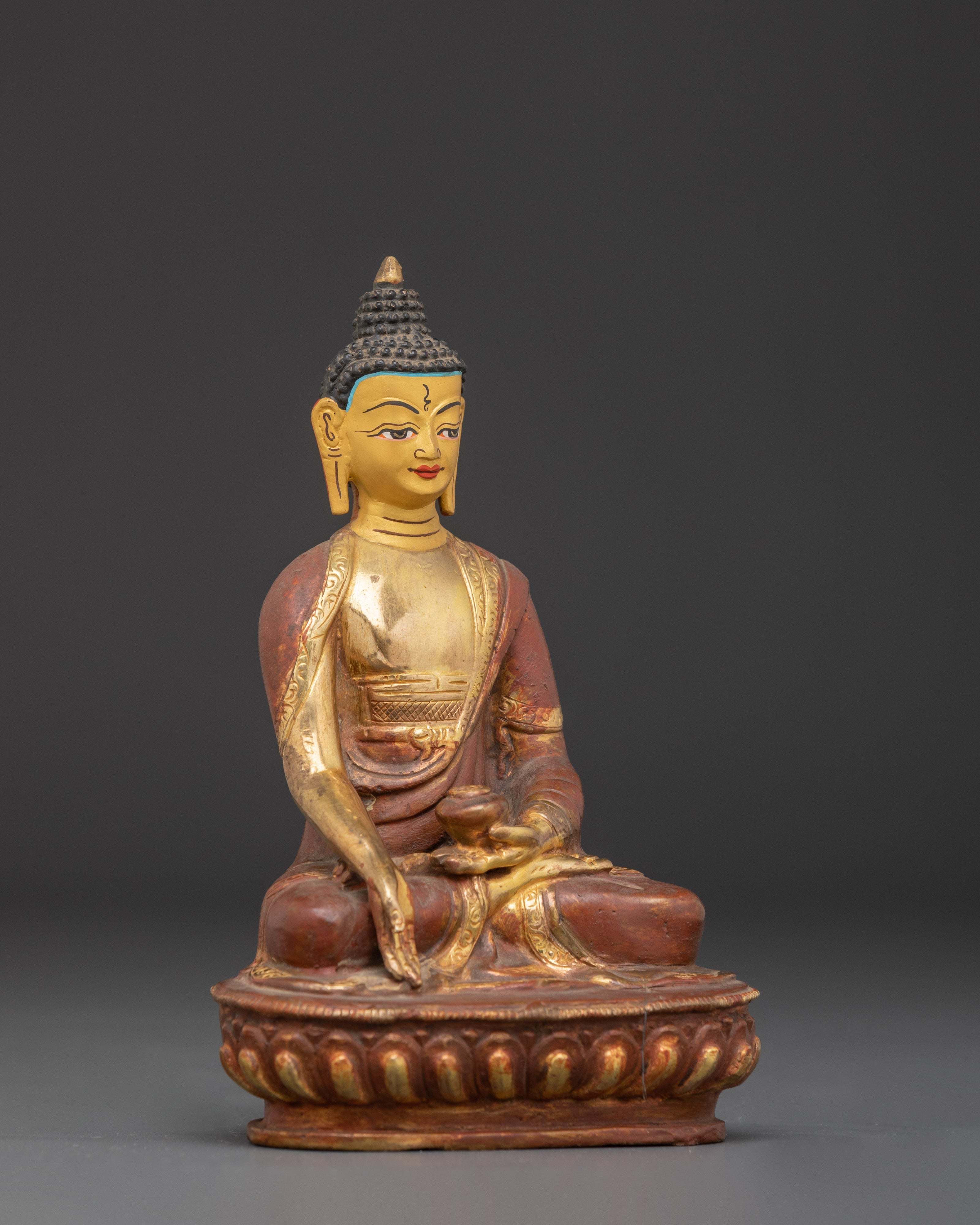 Tibetan Ratnasambhava Sculpture | Copper, Gold Plated Buddhist Icon
