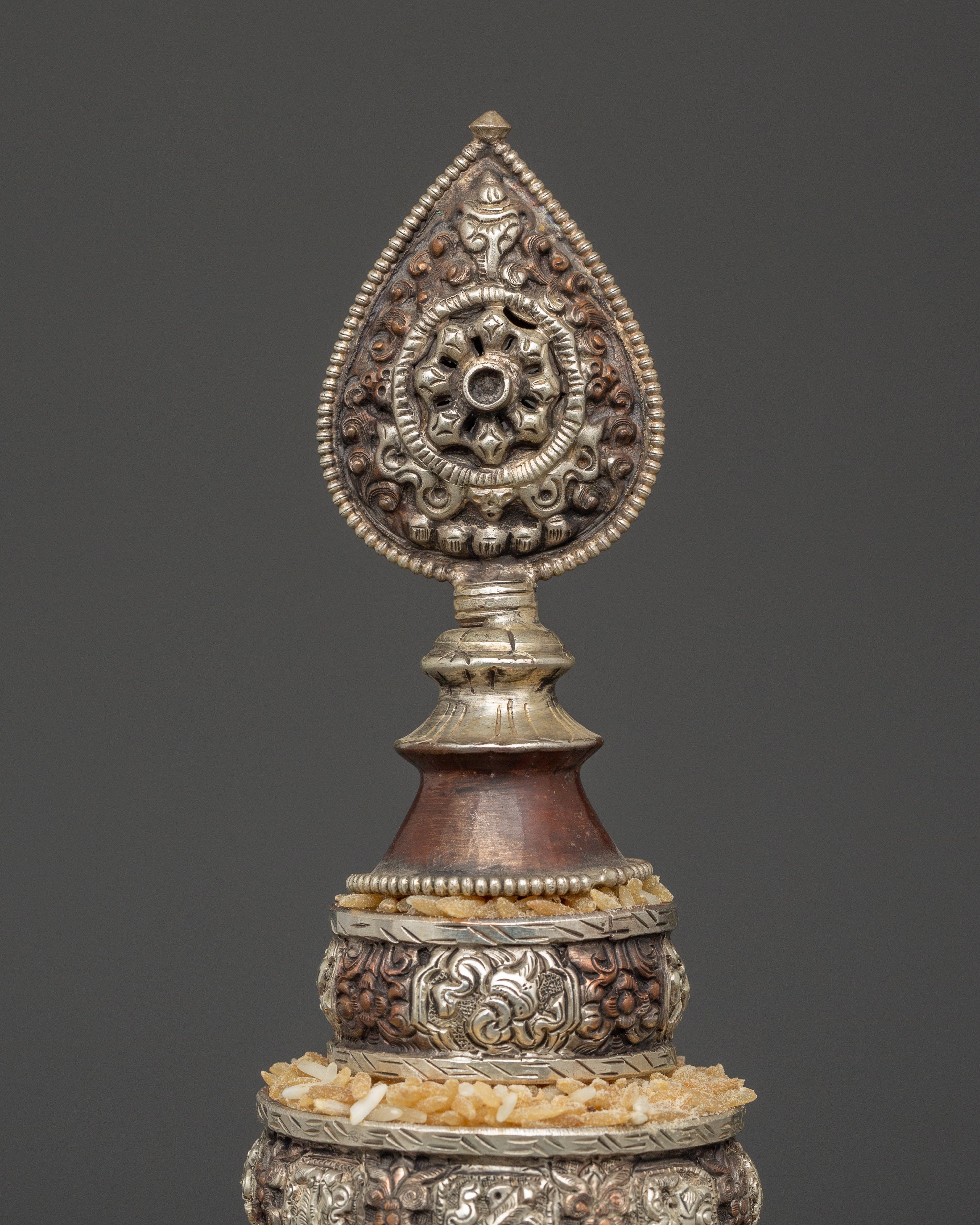 Auspicious Symbol Engraved Mandala | Tibetan Ritual Offering Set
