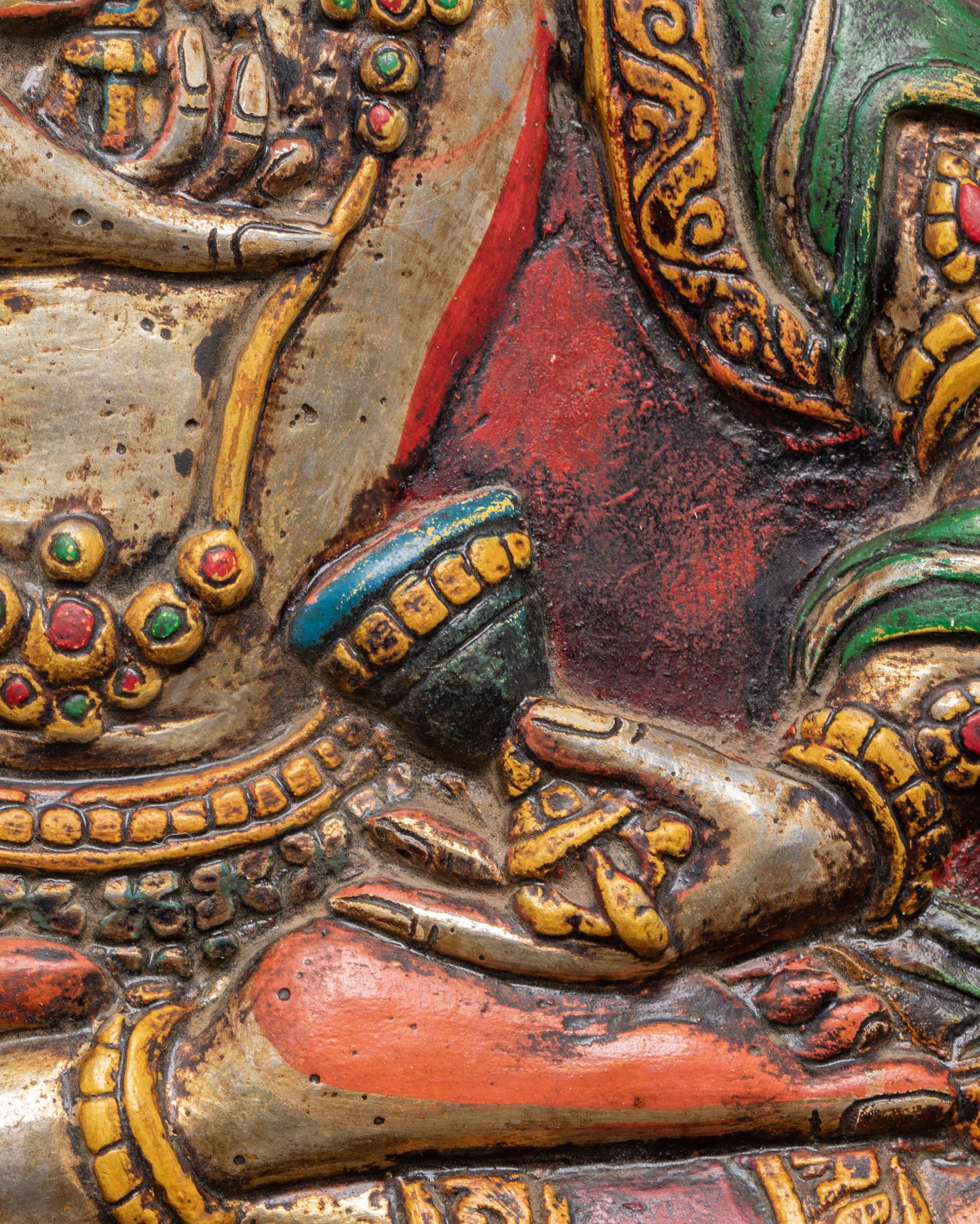 Vajrasattva Wall Hanging in Wooden Frame with Acrylic Colors